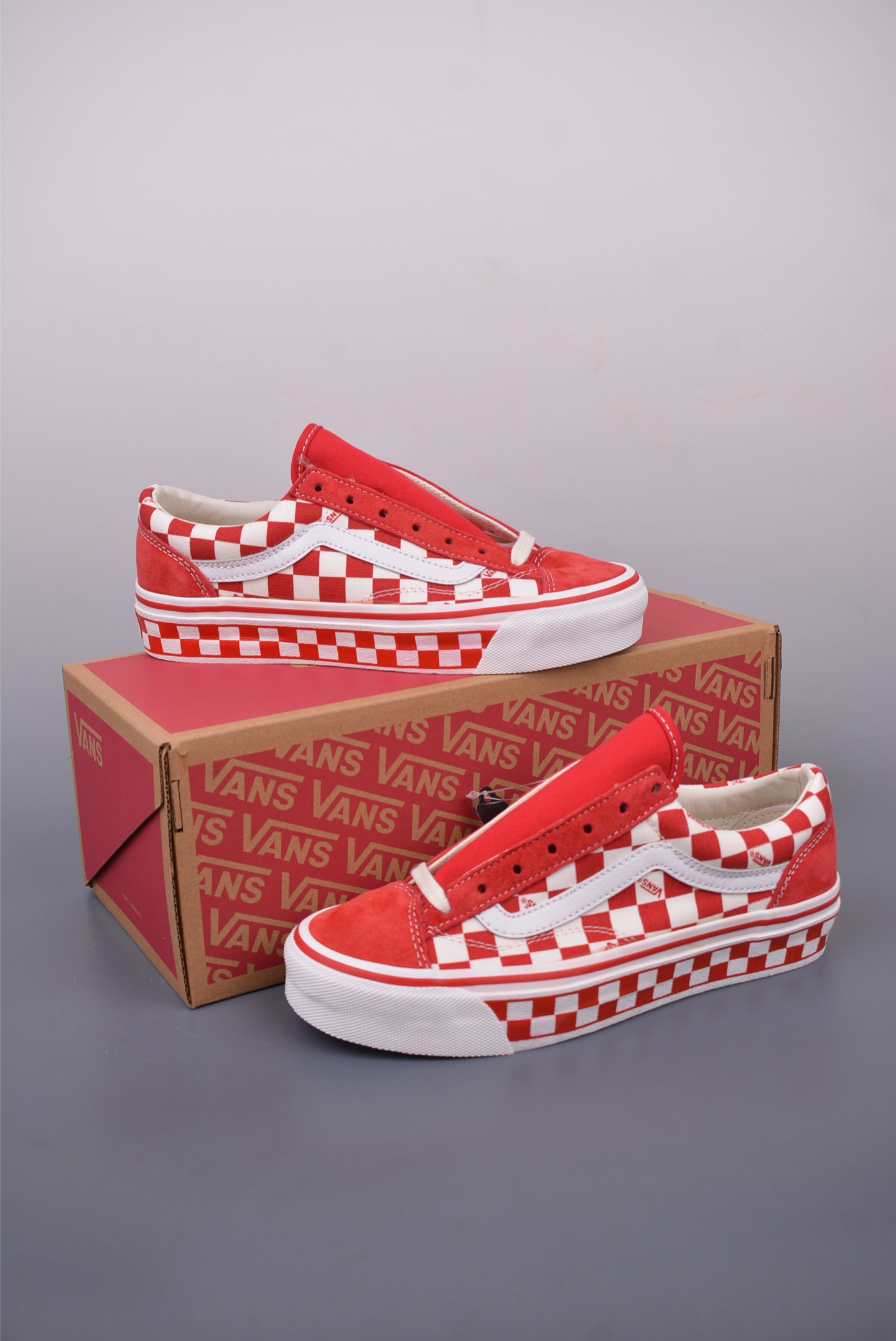 Vans Old Skool 36 LX-BMX 官方新款 白红棋盘格休闲帆布鞋 VN000D57ERY
