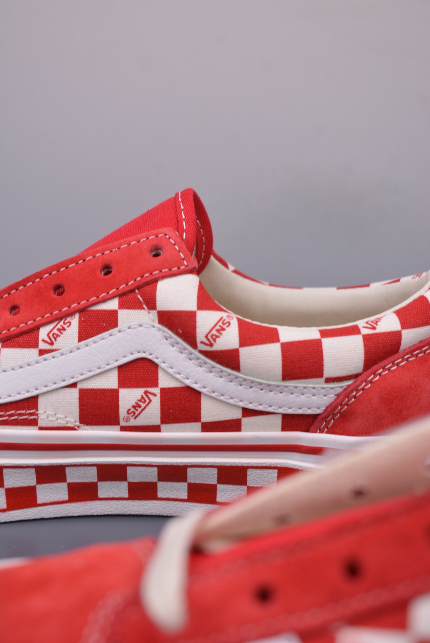 Vans Old Skool 36 LX-BMX 官方新款 白红棋盘格休闲帆布鞋 VN000D57ERY