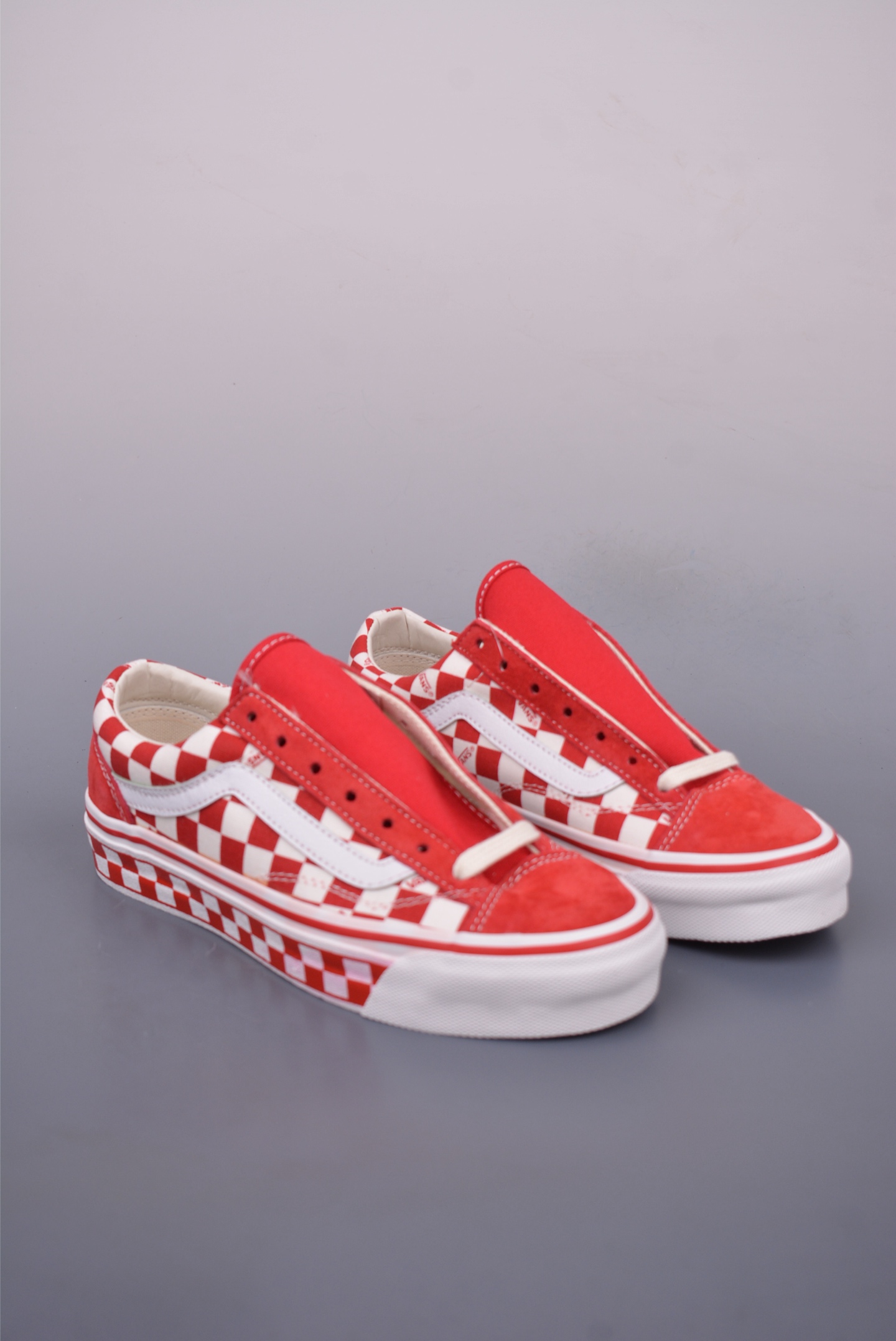 Vans Old Skool 36 LX-BMX 官方新款 白红棋盘格休闲帆布鞋 VN000D57ERY