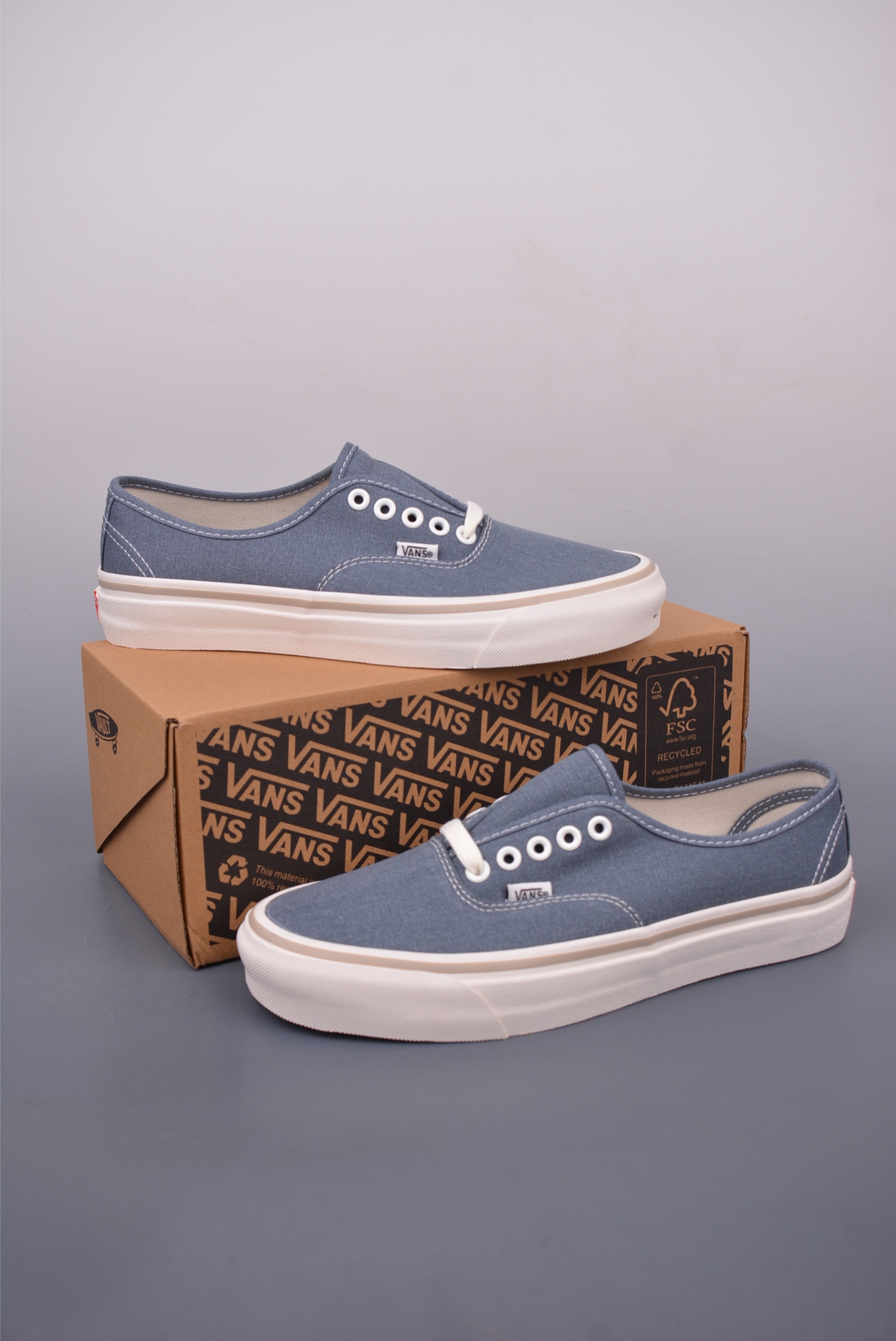 Vans MTE Authentic Reissue 44 小地球系列 水洗牛仔蓝硫化帆布鞋 VN000CW2RV2