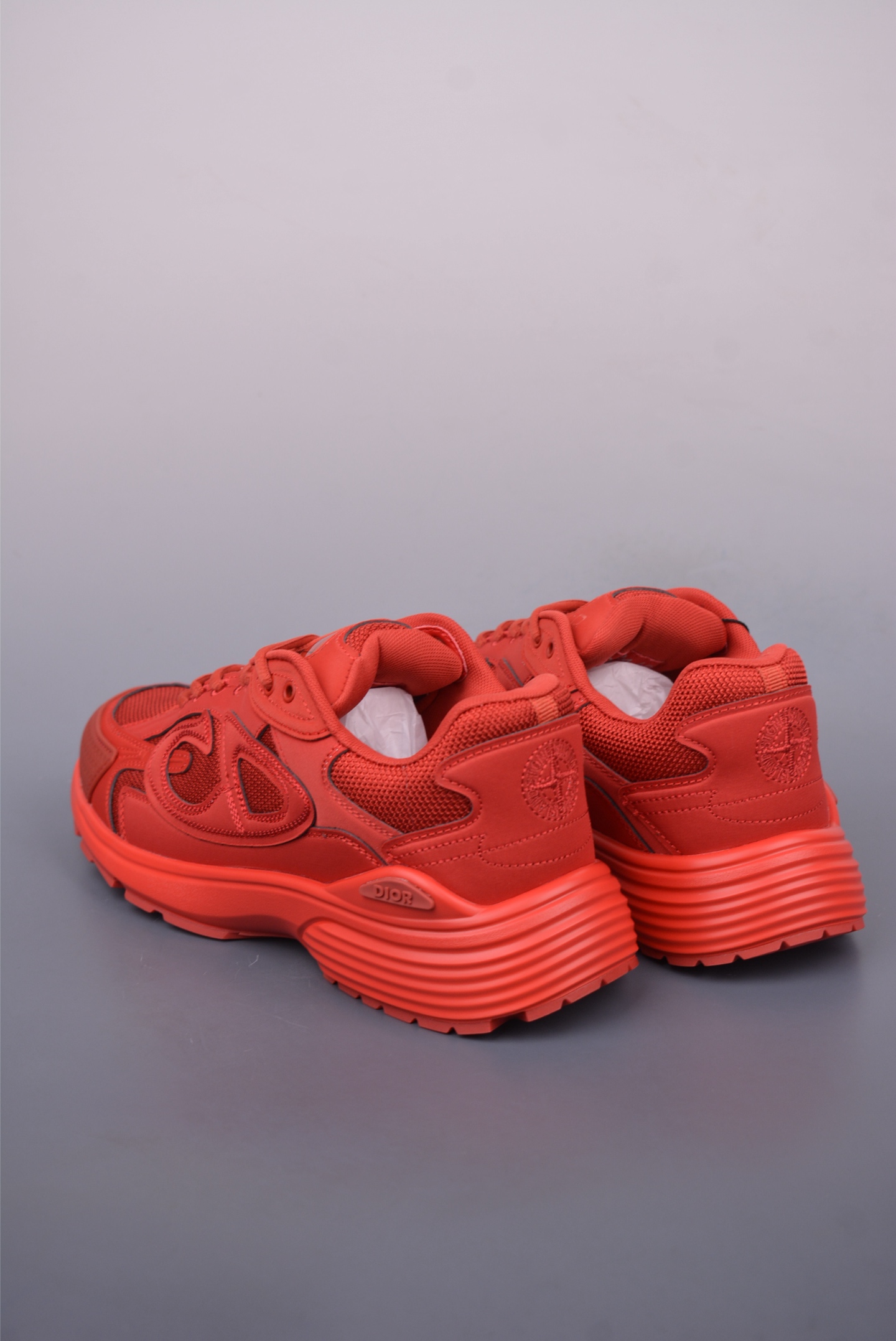 Dior B30 Sneakers - Tech Fabric with Reflective CD30 Signature - Red 2 i1748387225450 721 0 1