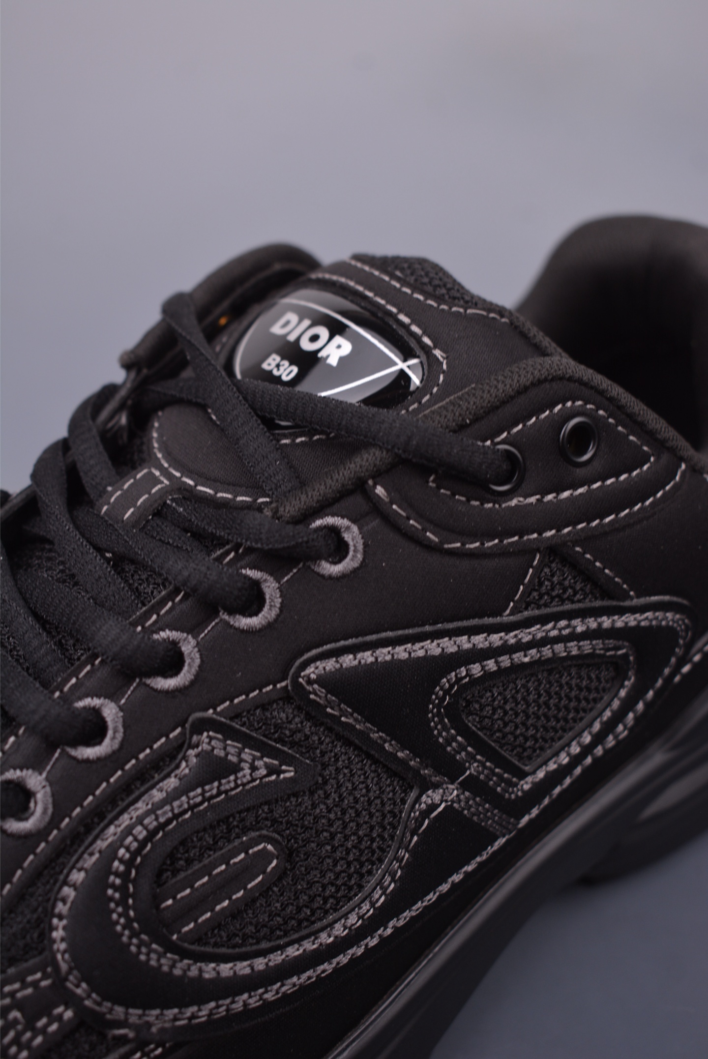 Dior B30 Black Mesh & Tech Fabric Sneakers with Reflective 'CD30' Signature 8 i1748387268982 6175 0 6