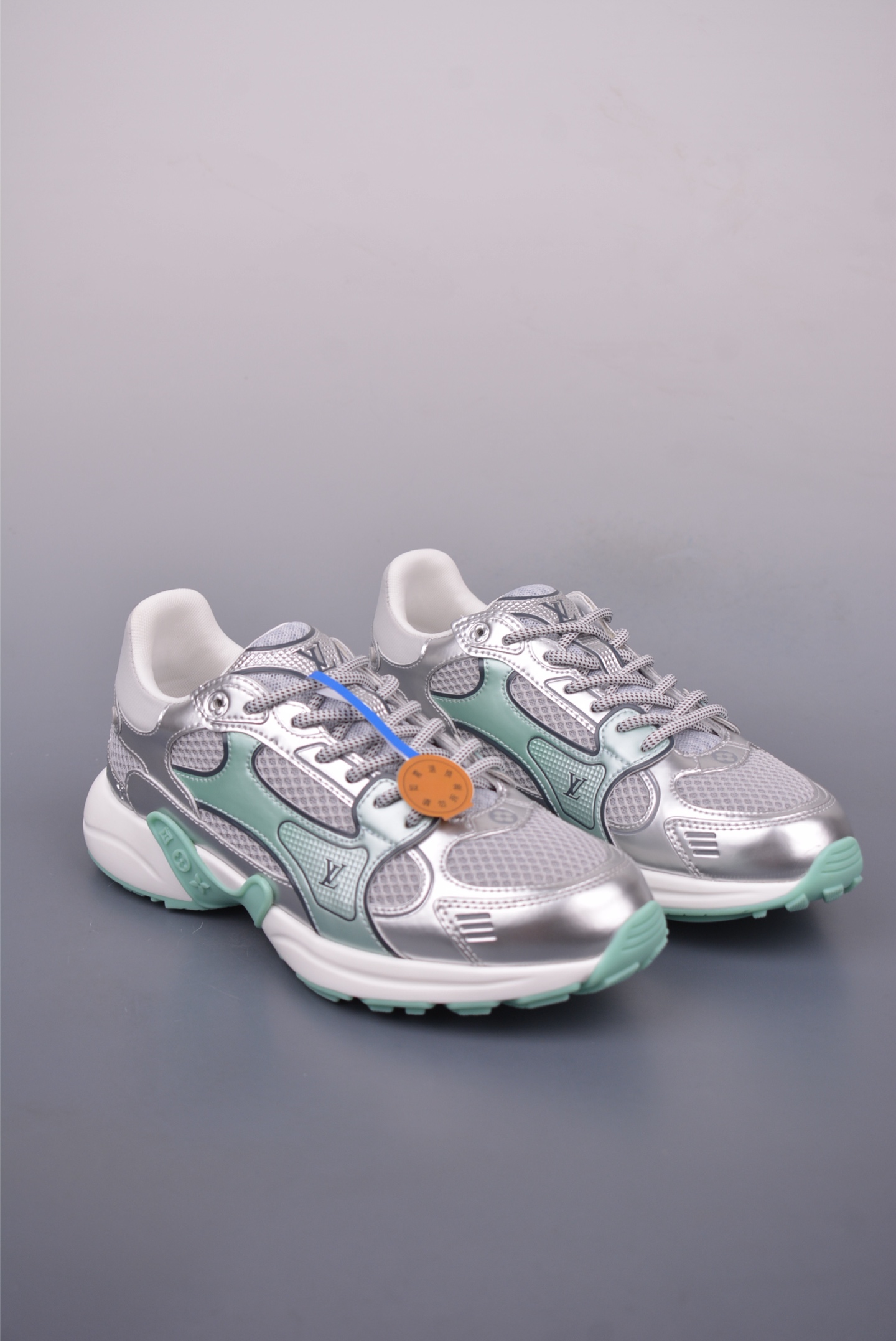 Louis Vuitton Olympia Sneakers: Silver and Mint Green, Breathable Mesh Design 1 i1748387860515 6012 0 0