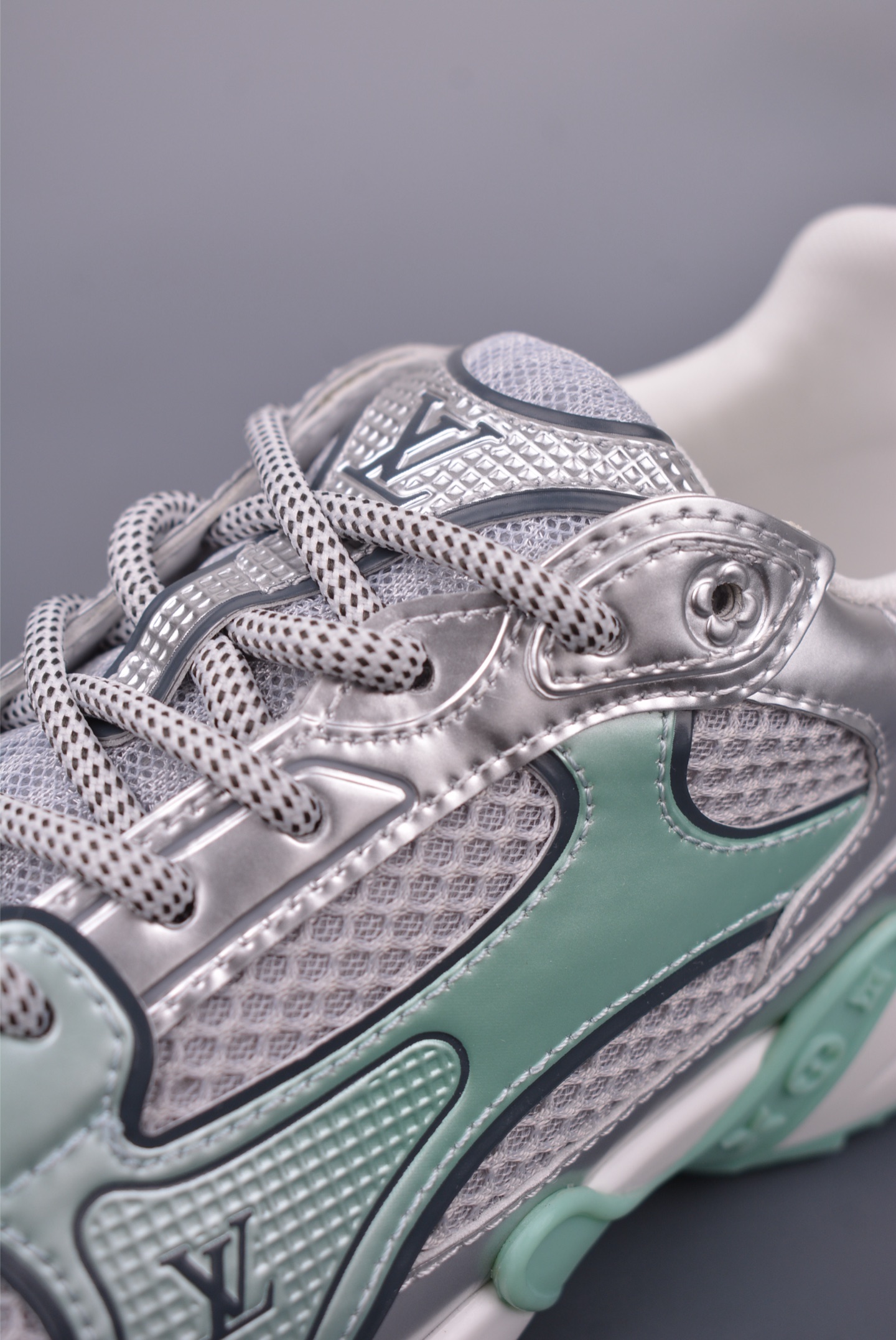 Louis Vuitton Olympia Sneakers: Silver and Mint Green, Breathable Mesh Design 7 i1748387860576 7094 0 6