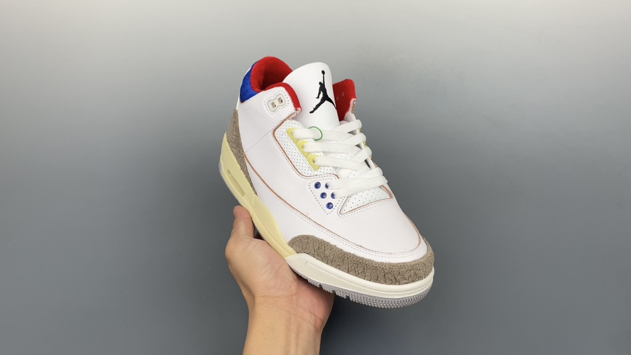 Air Jordan 3 Retro OG SP 'White/Sport Royal' White Leather Sneakers