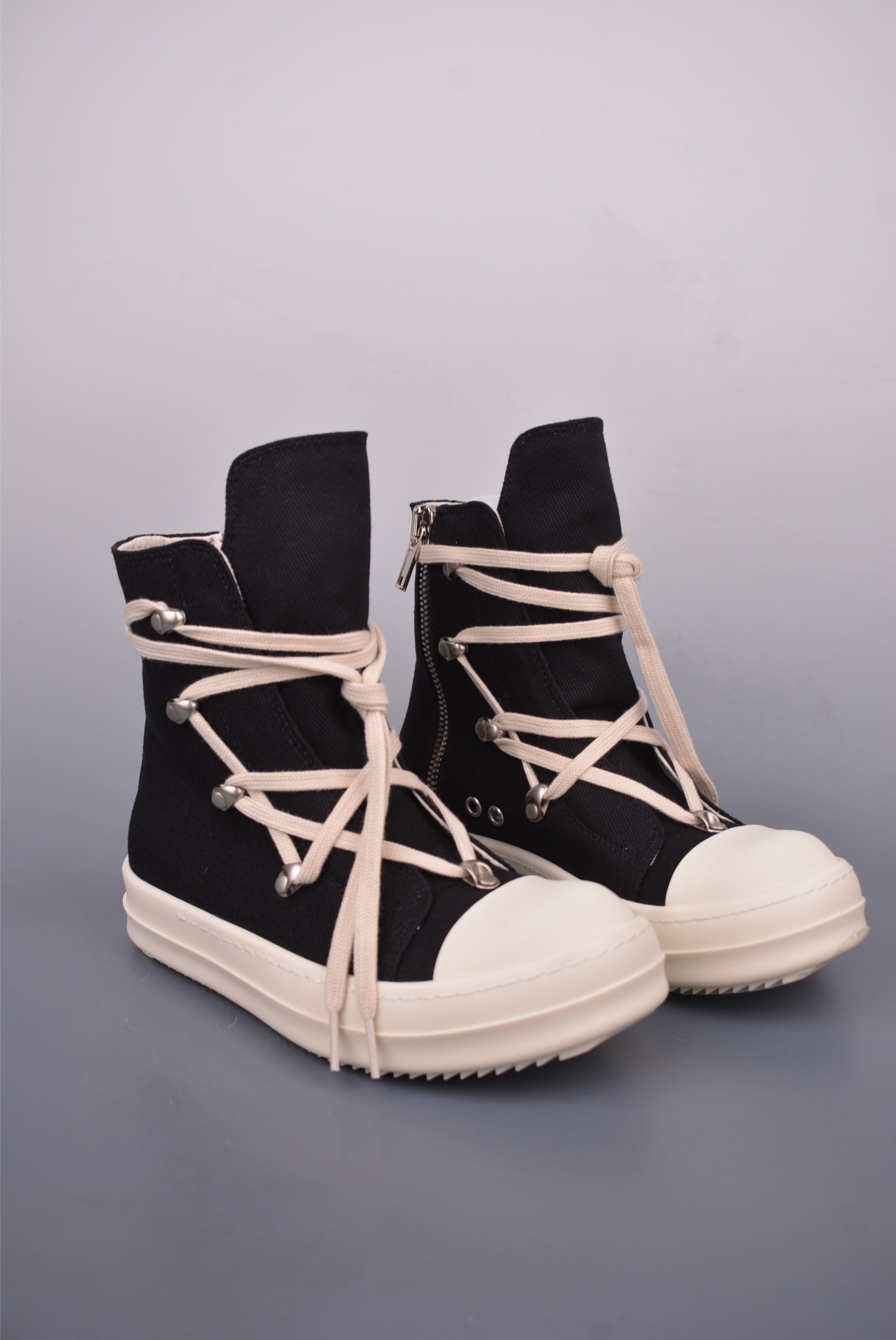 Rick Owens DRKSHDW Canvas High-Top Sneakers - Signature Dark Style 1 i1748682737457 2383 0 0