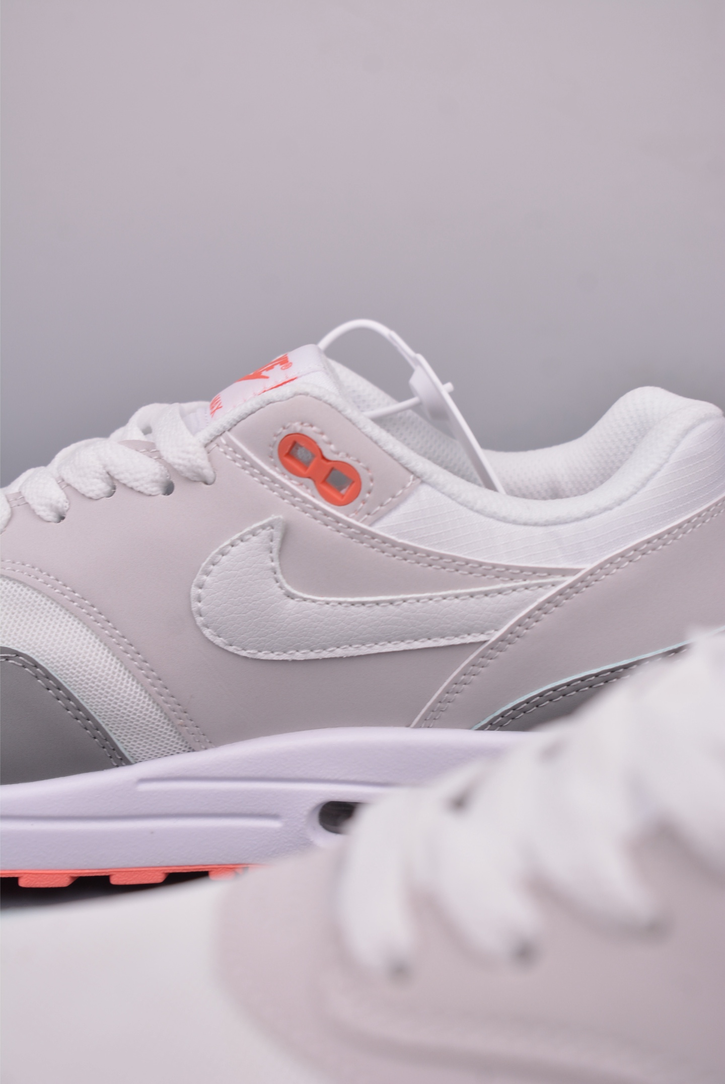 Nike Air Max 1 Retro Sneakers, Grey/White/Coral Accents, Comfortable Fit 9 i1749162362196 1820 0 7