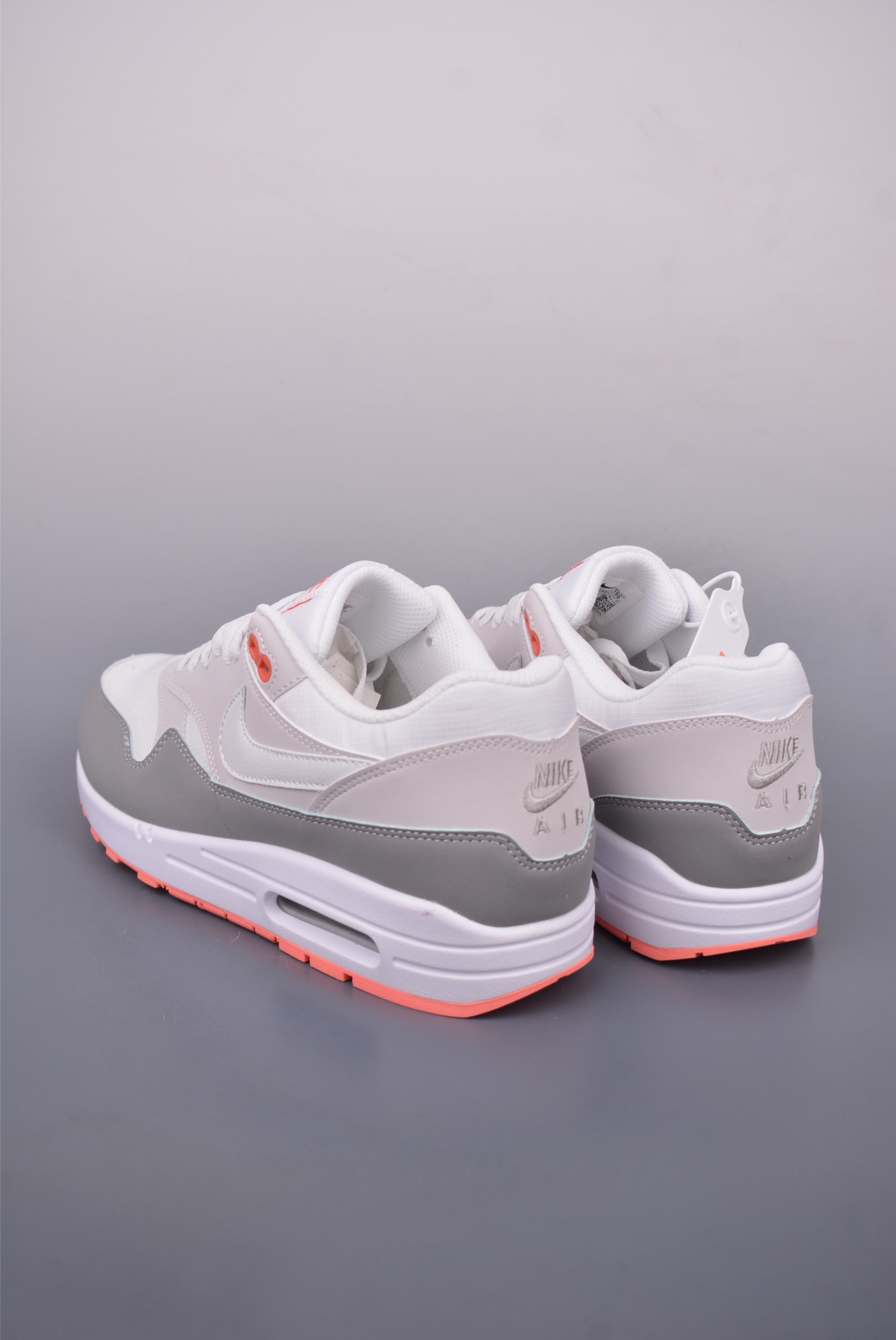 Nike Air Max 1 Retro Sneakers, Grey/White/Coral Accents, Comfortable Fit 3 i1749162362237 1046 0 1