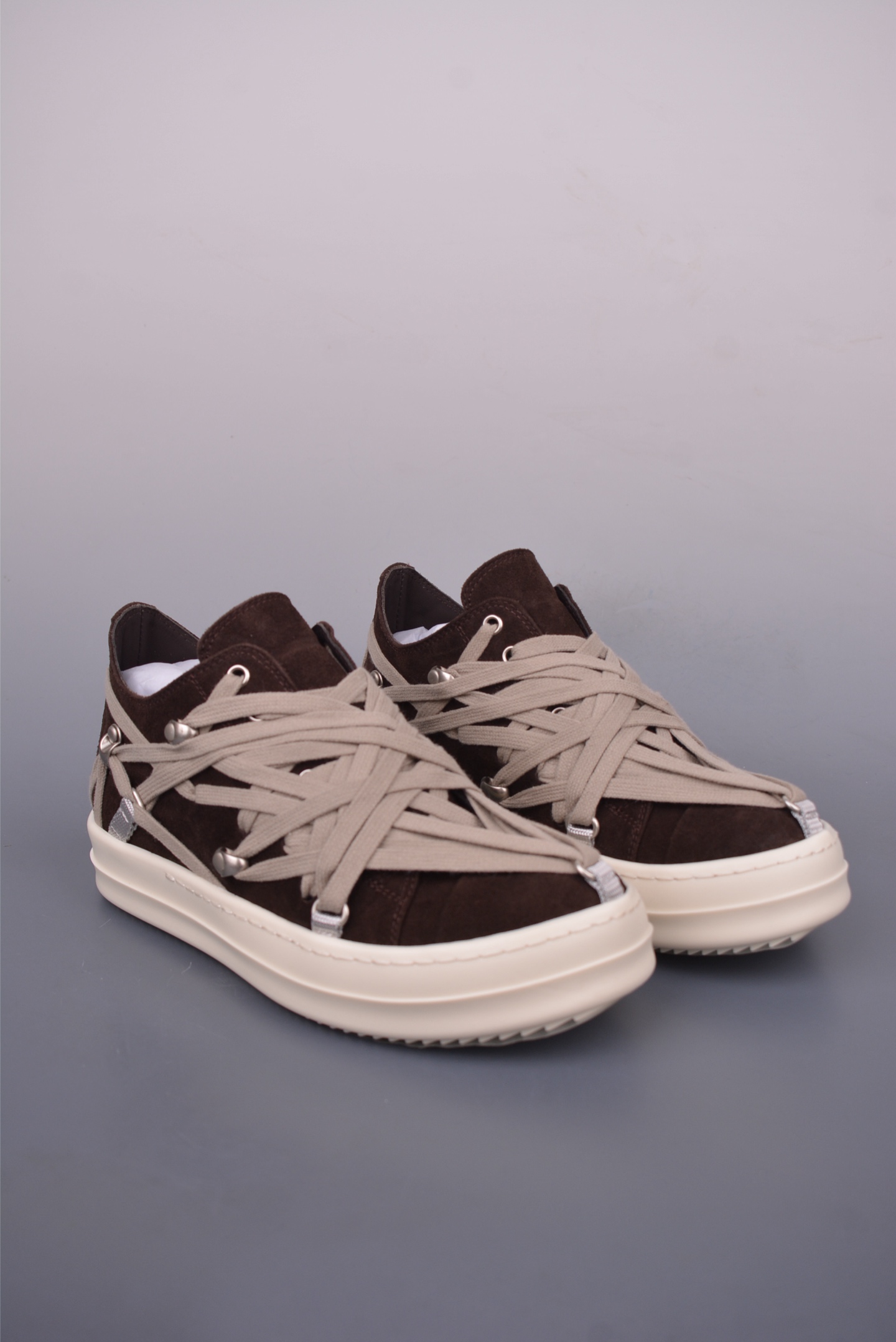 Rick Owens RO Mega Laced Low-Top Sneakers - Premium Leather, Unique Design 1 i1749251283625 6692 0 0