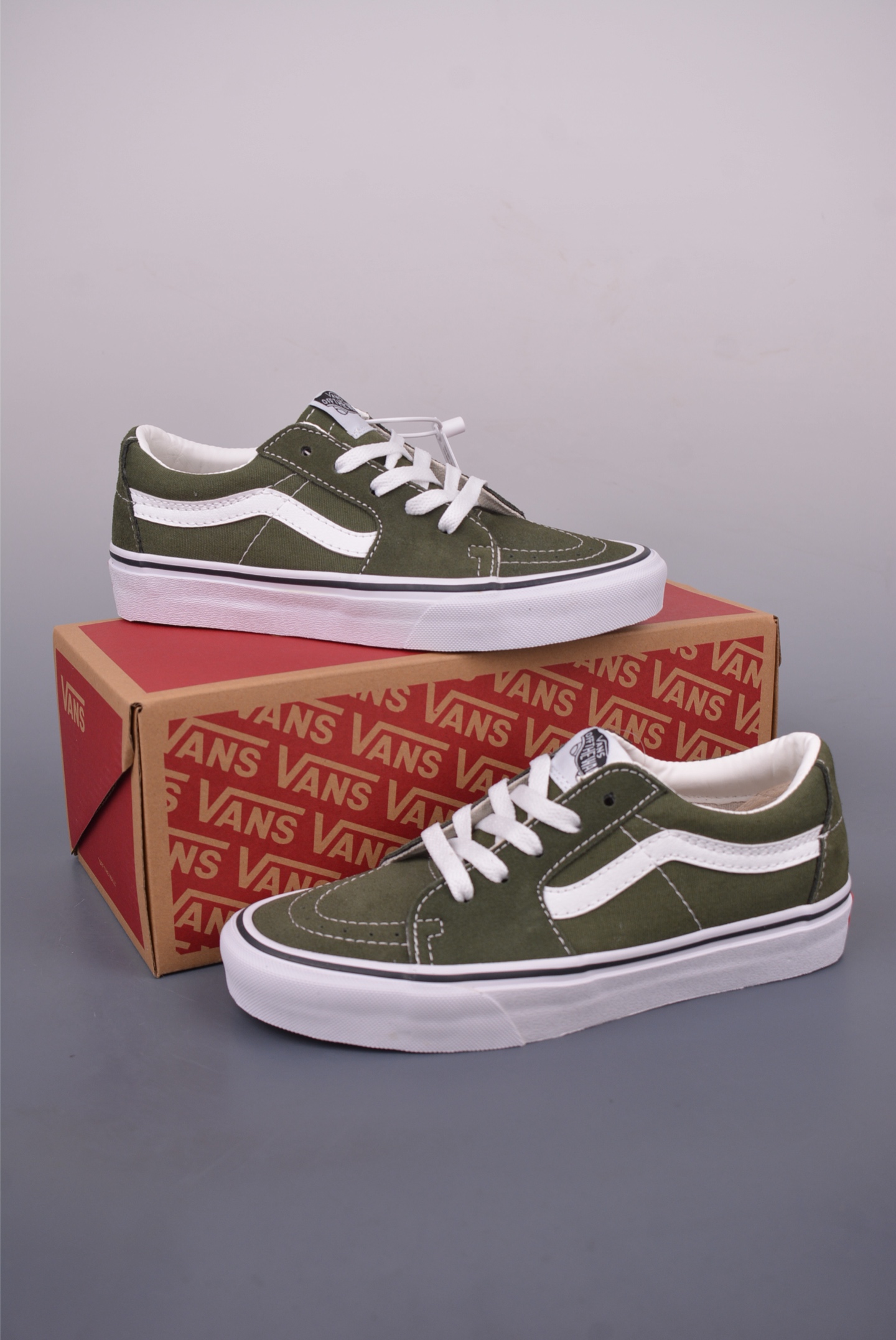 Vans SK8-Low Grass Green Canvas Sneakers, White Stripe, Low Top, Vulcanized 5 i1749461624065 9778 0 4