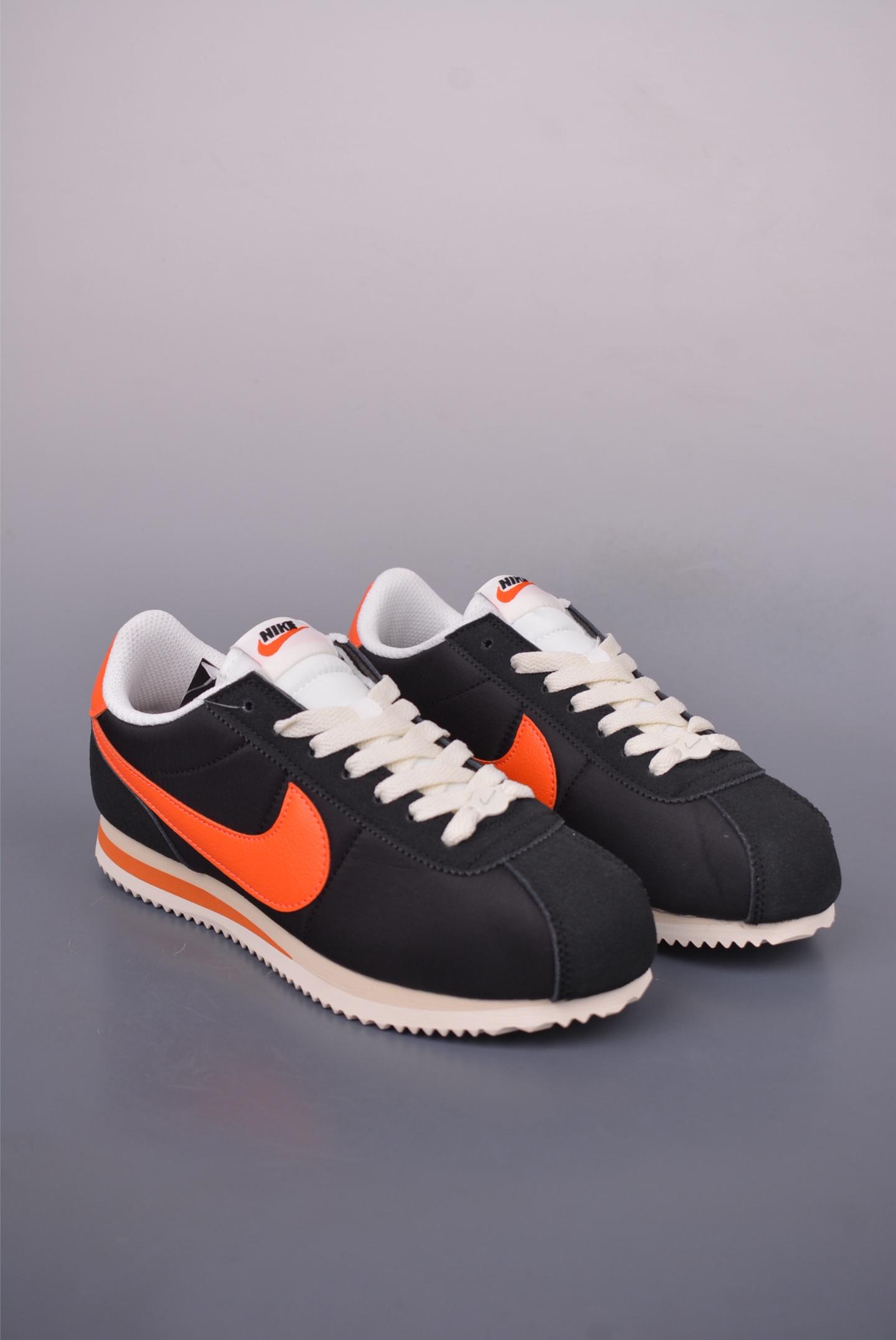 Nike Classic Cortez Leather Sneakers - Black/Orange, Classic Style, Comfort 1 i1749509398671 5936 0 0