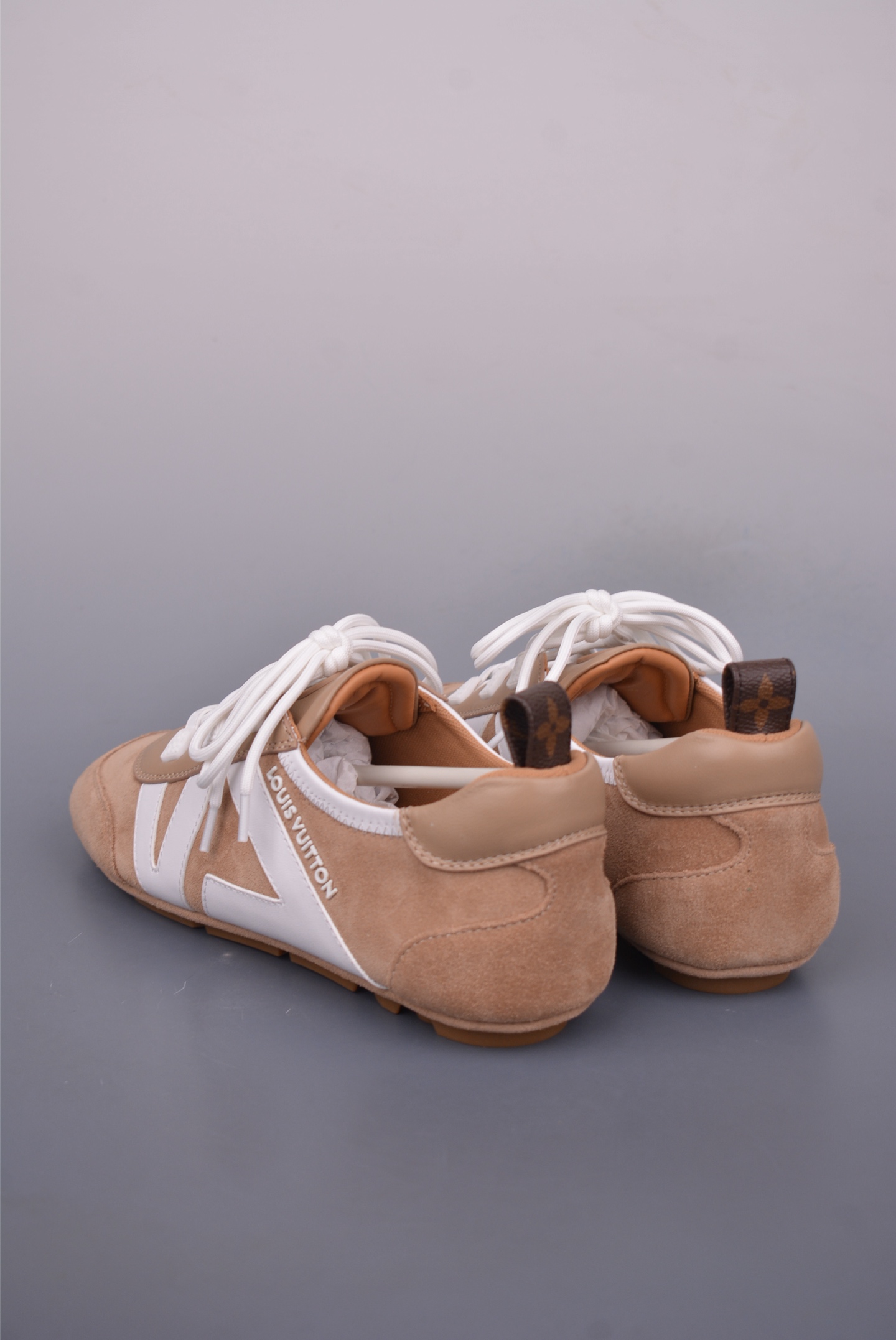 Louis Vuitton SneaKerina Ballet Shoes - Beige Leather with Lace-Up Design 3 i1749514194790 5743 0 1