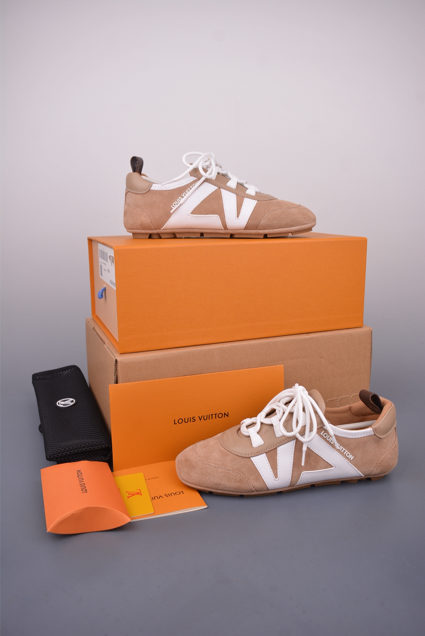 Louis Vuitton SneaKerina Ballet Shoes - Beige Leather with Lace-Up Design 6 i1749514196303 6983 0 4