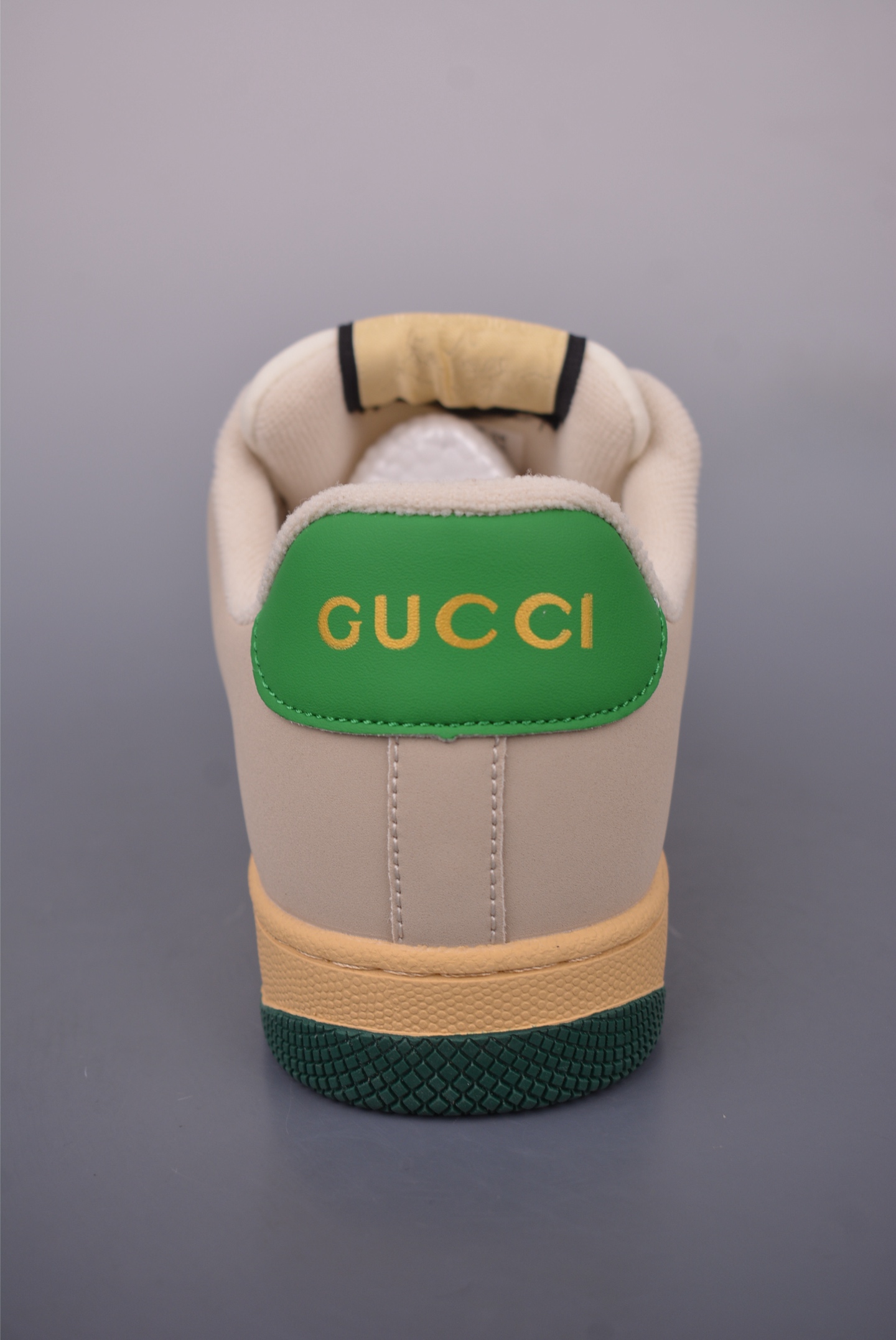 Gucci Men's Leather Sneakers with Geometric Pattern, Beige/Green, Size 36-44 4 i1749593683852 8930 0 3