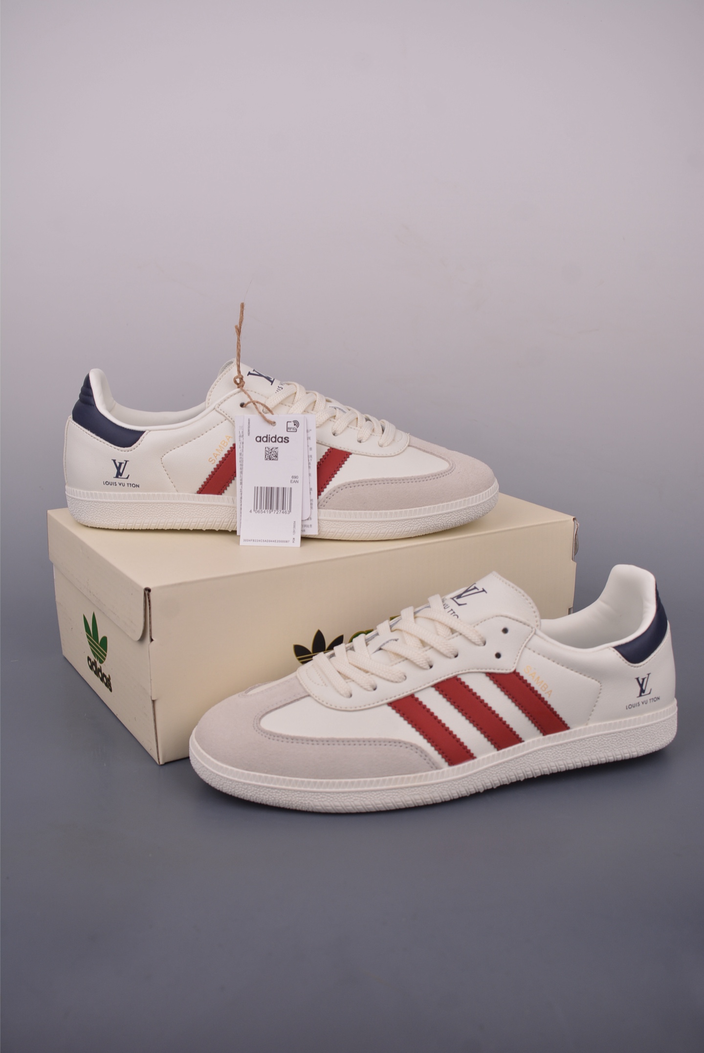 Adidas Samba OG DIY Retro Sneakers with Louis Vuitton Pattern - Unisex Design 6 i1749678034912 8093 0 4