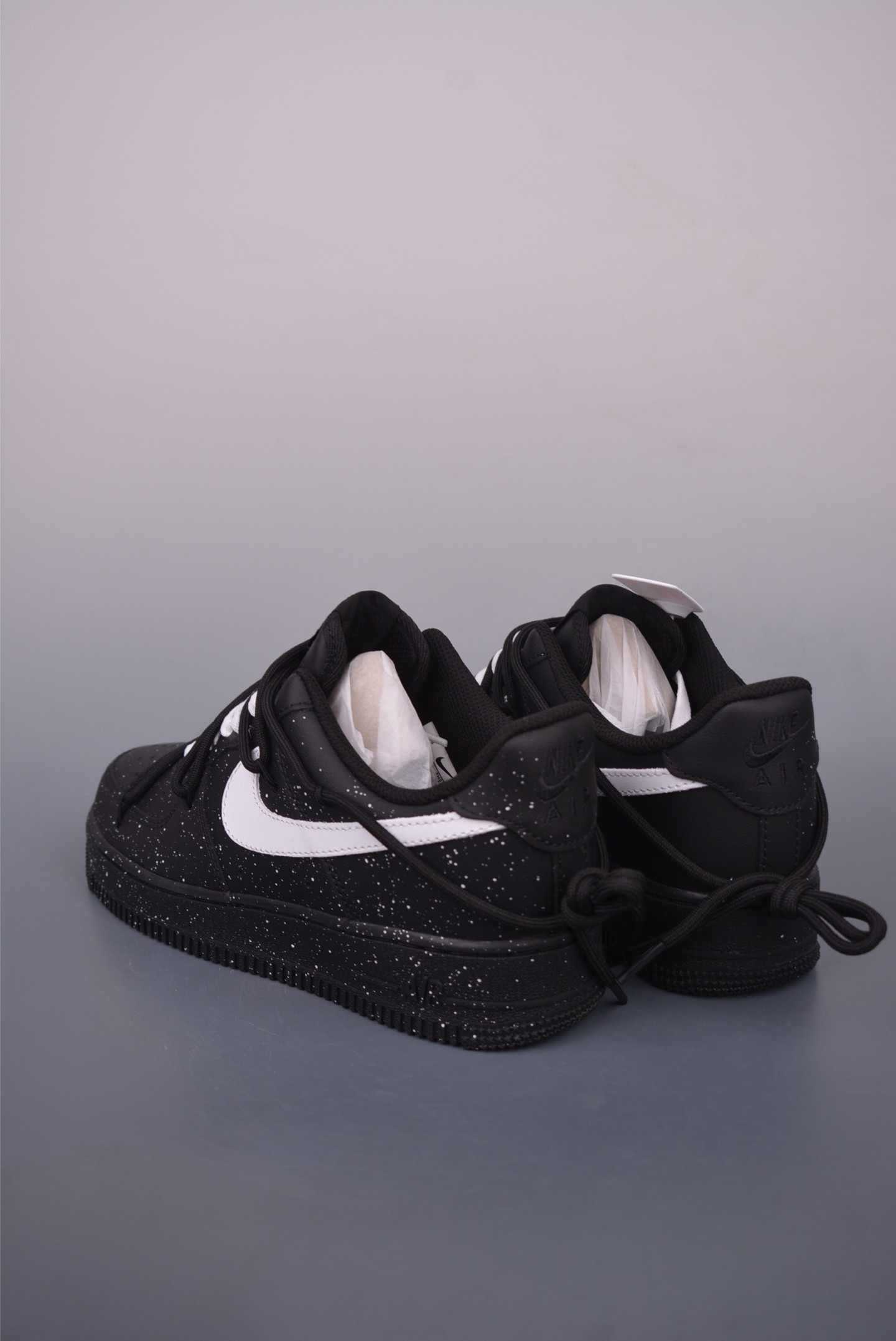 Nike Air Force 1 Low 'Splatter' Custom Black & White Athletic Shoes 3 i1749679178842 2397 0 1