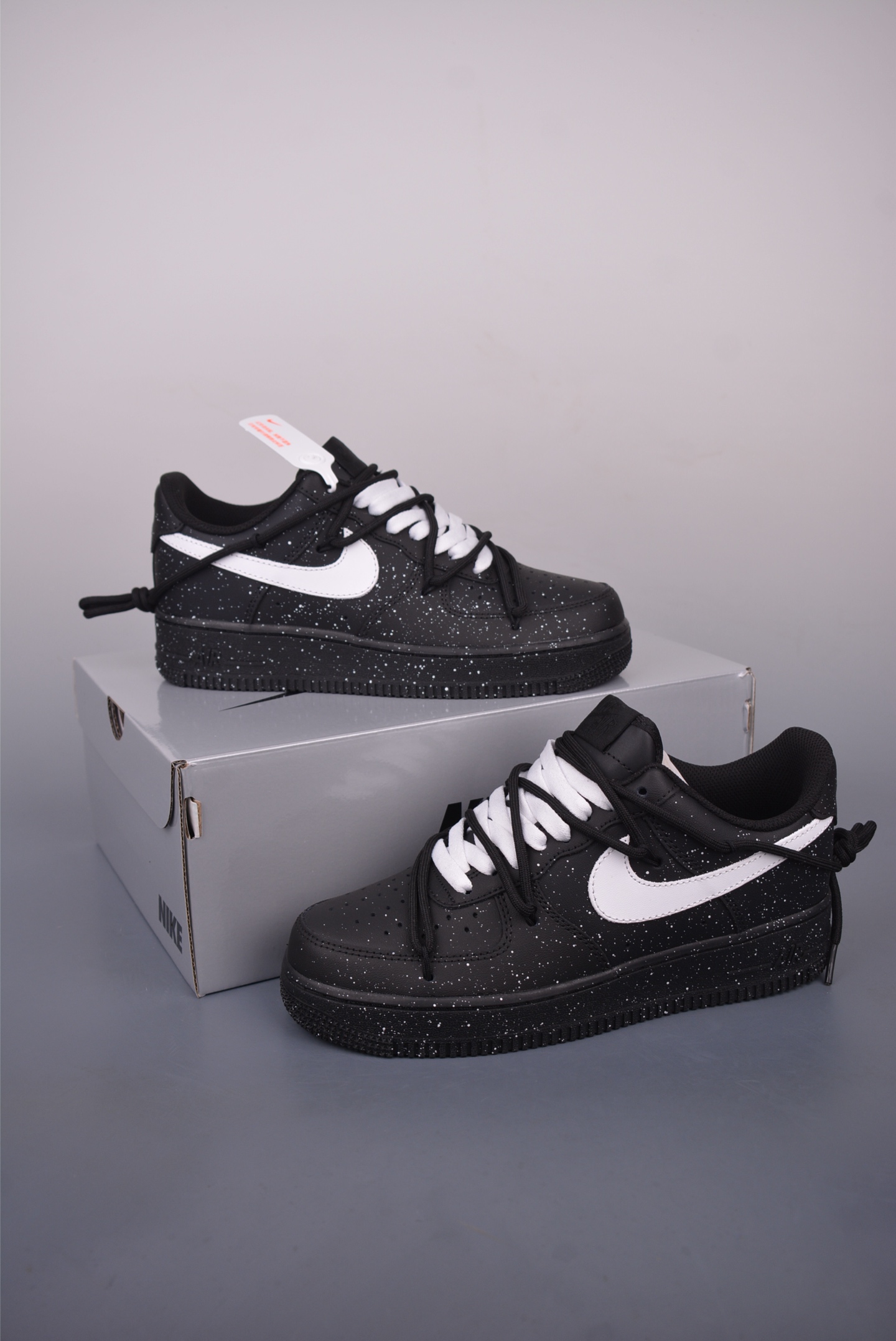 Nike Air Force 1 Low 'Splatter' Custom Black & White Athletic Shoes 6 i1749679180013 1113 0 4