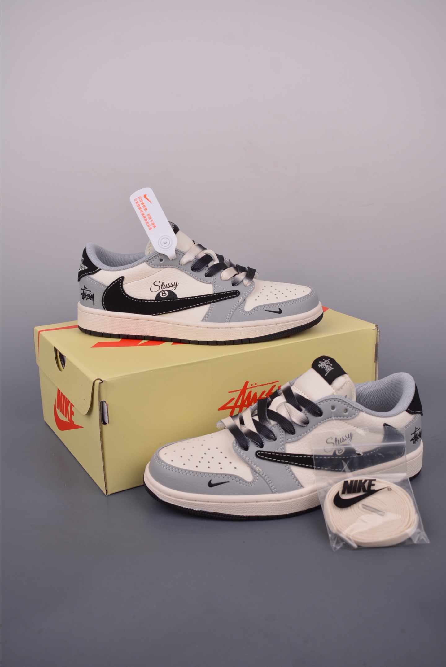 Nike X Stussy Air Force 1 Low Sneakers - Black and Grey 5 i1749683730193 4973 0 4