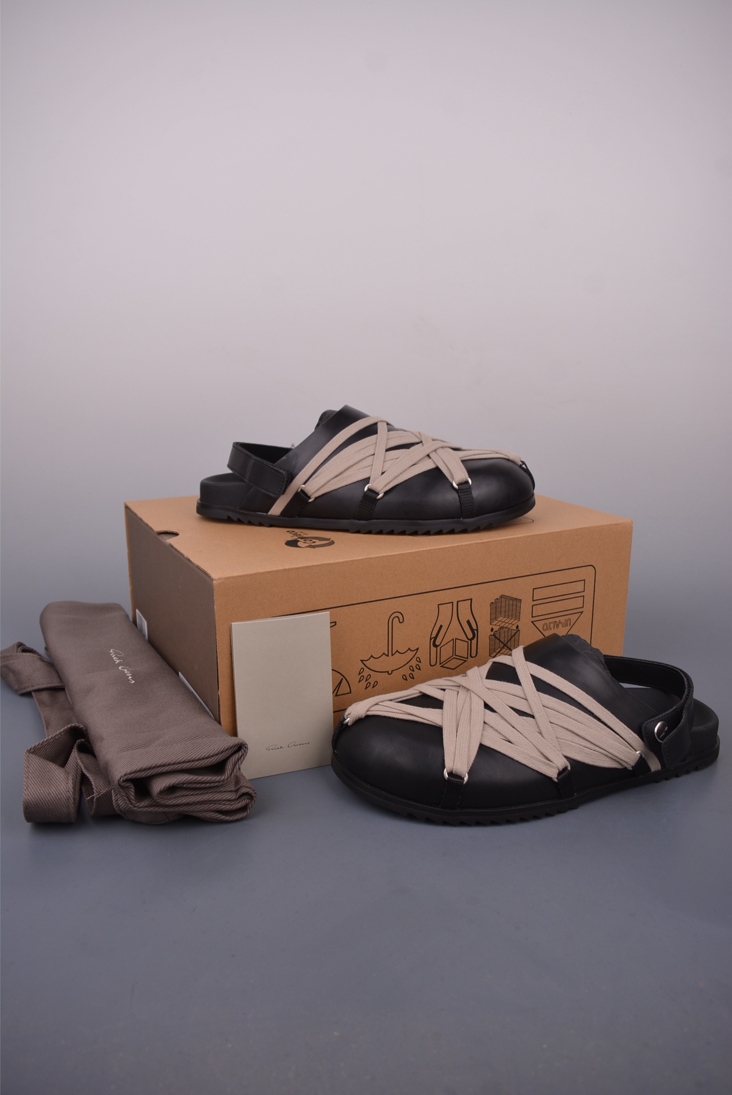 Rick Owens RO Mega 瑞克·欧文斯 DRKSHDW 疯狂绑带半拖鞋 RU01E5813-莆田鞋,莆田鞋货源,高仿鞋,高仿鞋货源,安福档口,莆田高仿鞋,莆田鞋批发,高仿鞋批发,莆田高仿运动鞋,高仿运动鞋,莆田运动鞋 Rick Owens RO Mega 瑞克·欧文斯 DRKSHDW 疯狂绑带半拖鞋 RU01E5813