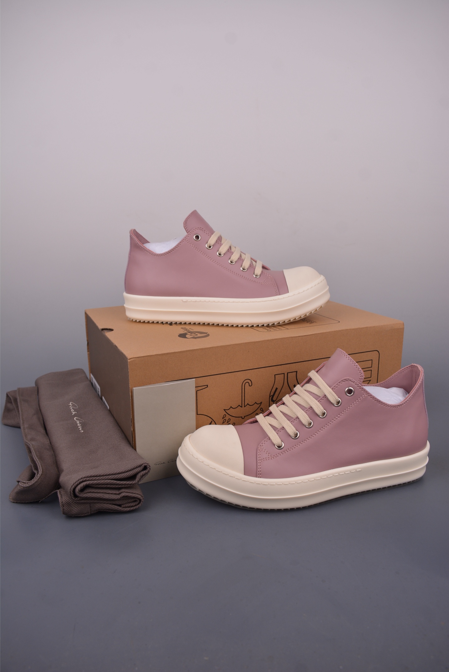 Rick Owens DRKSHDW Mega Pink Leather Low-Top Sneakers - Classic Style 6 i1749855792757 2906 0 4