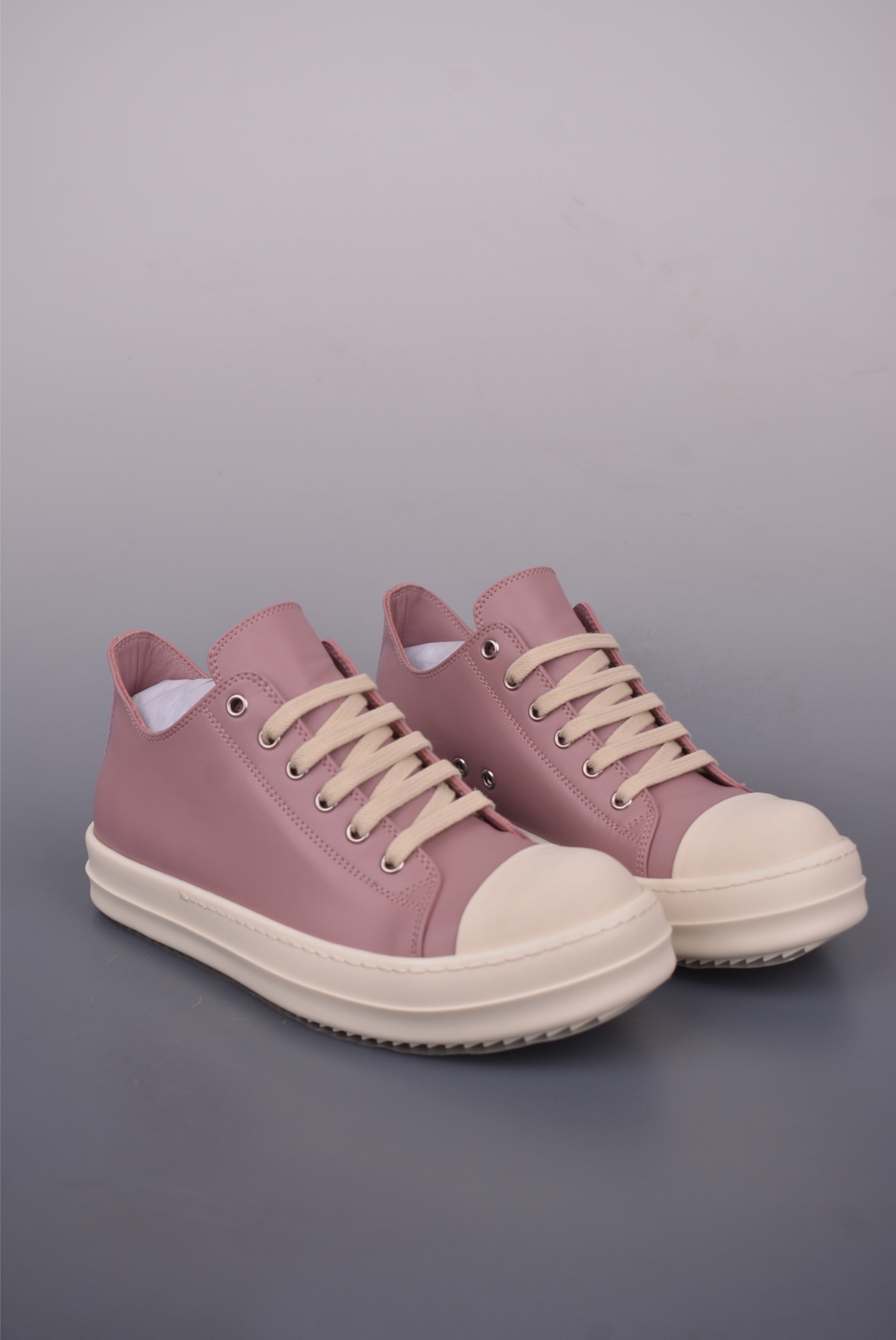 Rick Owens DRKSHDW Mega Pink Leather Low-Top Sneakers - Classic Style 2 i1749855792801 4738 0 0