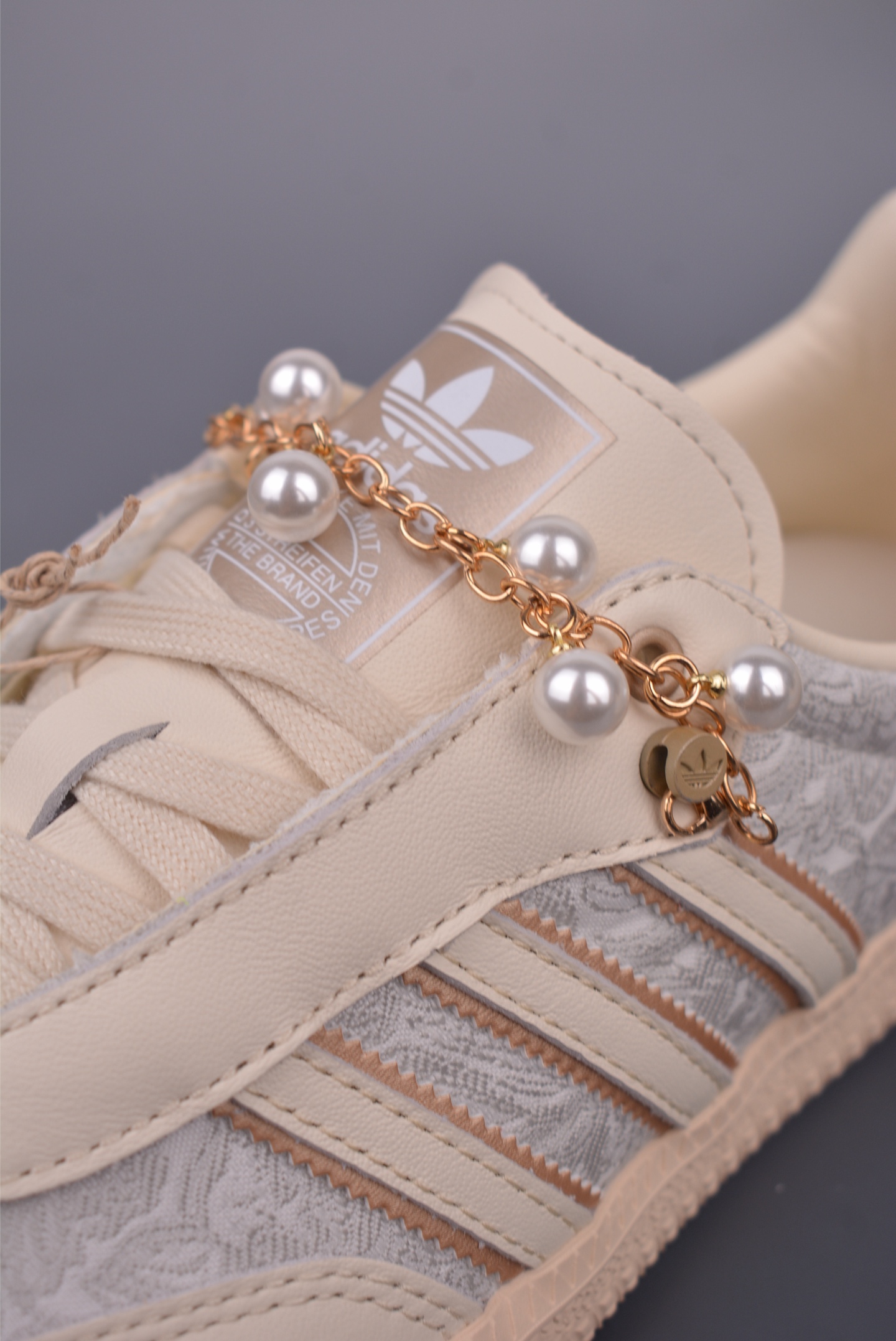 Adidas Samba OG Cream White Gold Women's Shoes With Pearl Chain - Retro Style 7 i1750021960254 6475 0 6