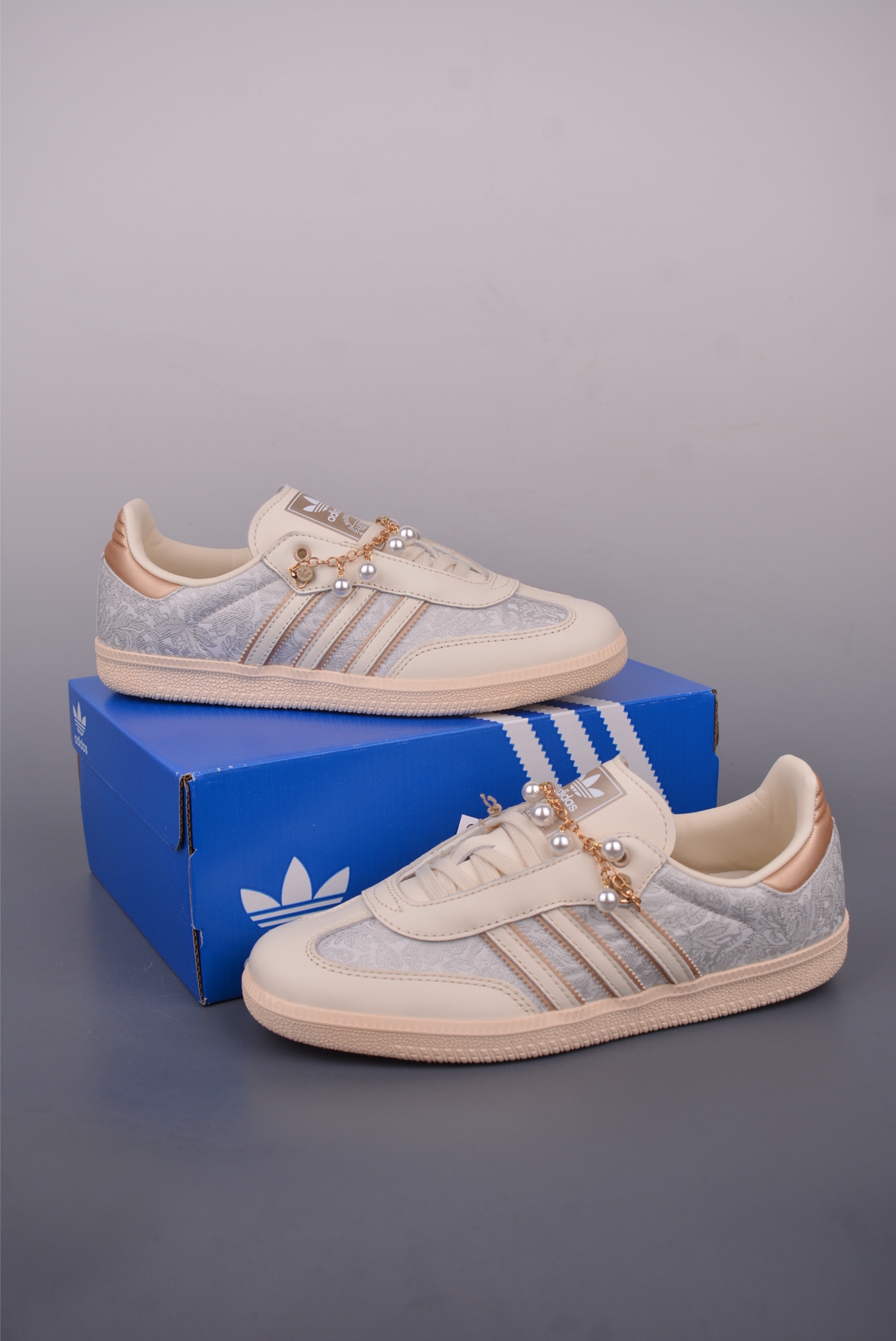Adidas Samba OG Cream White Gold Women's Shoes With Pearl Chain - Retro Style 5 i1750021961726 6838 0 4