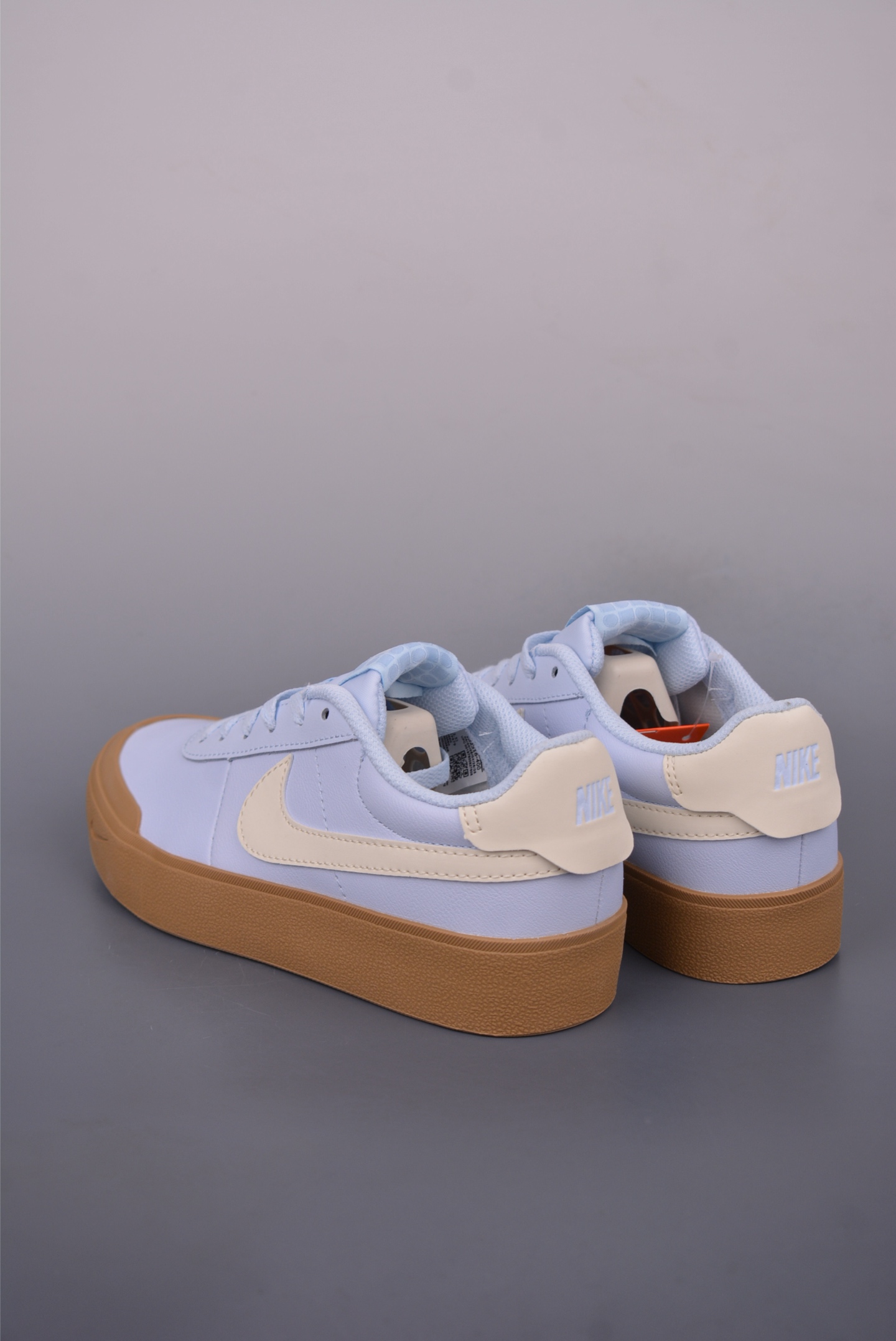 Nike Court Shot Low Retro Classic Sneakers, Light Blue with Cream Swoosh 3 i1750025661512 5025 0 1