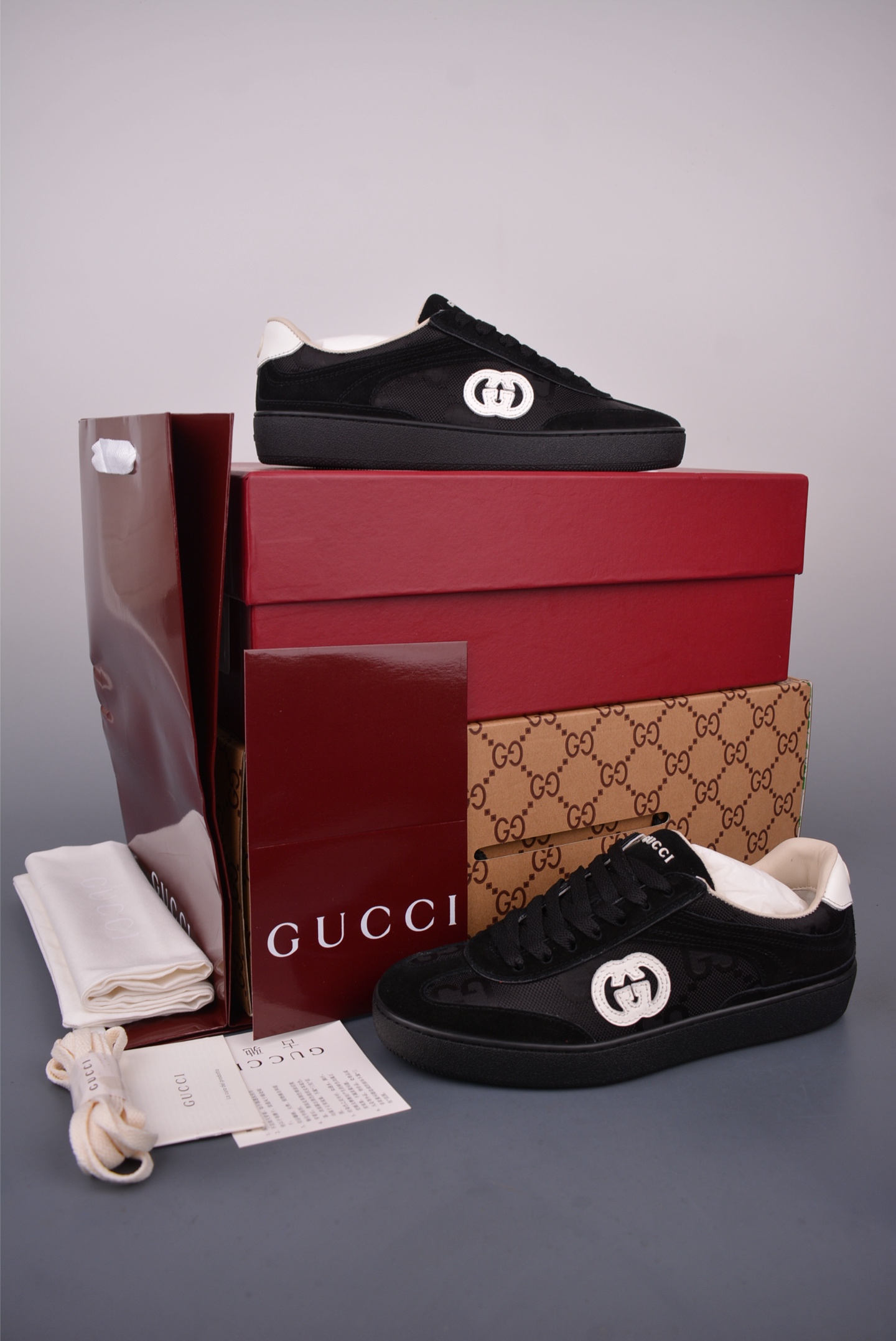 Gucci Interlocking G Suede Sneakers | Low-Top Retro Designer Shoes 6 i1750026219632 7734 0 4