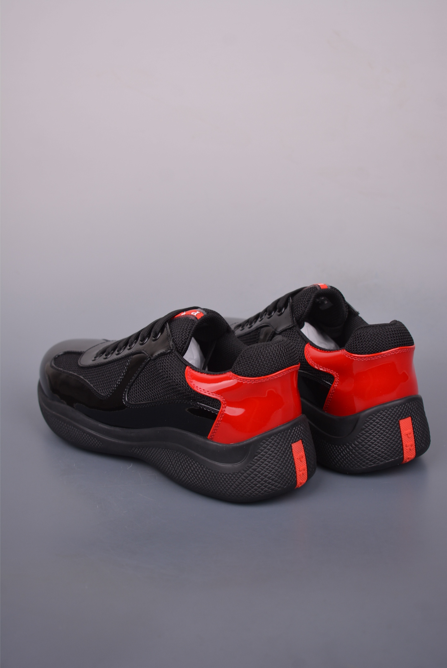 Prada Trainer Sneakers in Black Patent Leather and Mesh - Comfortable Fit 2 i1750031034277 3467 0 1