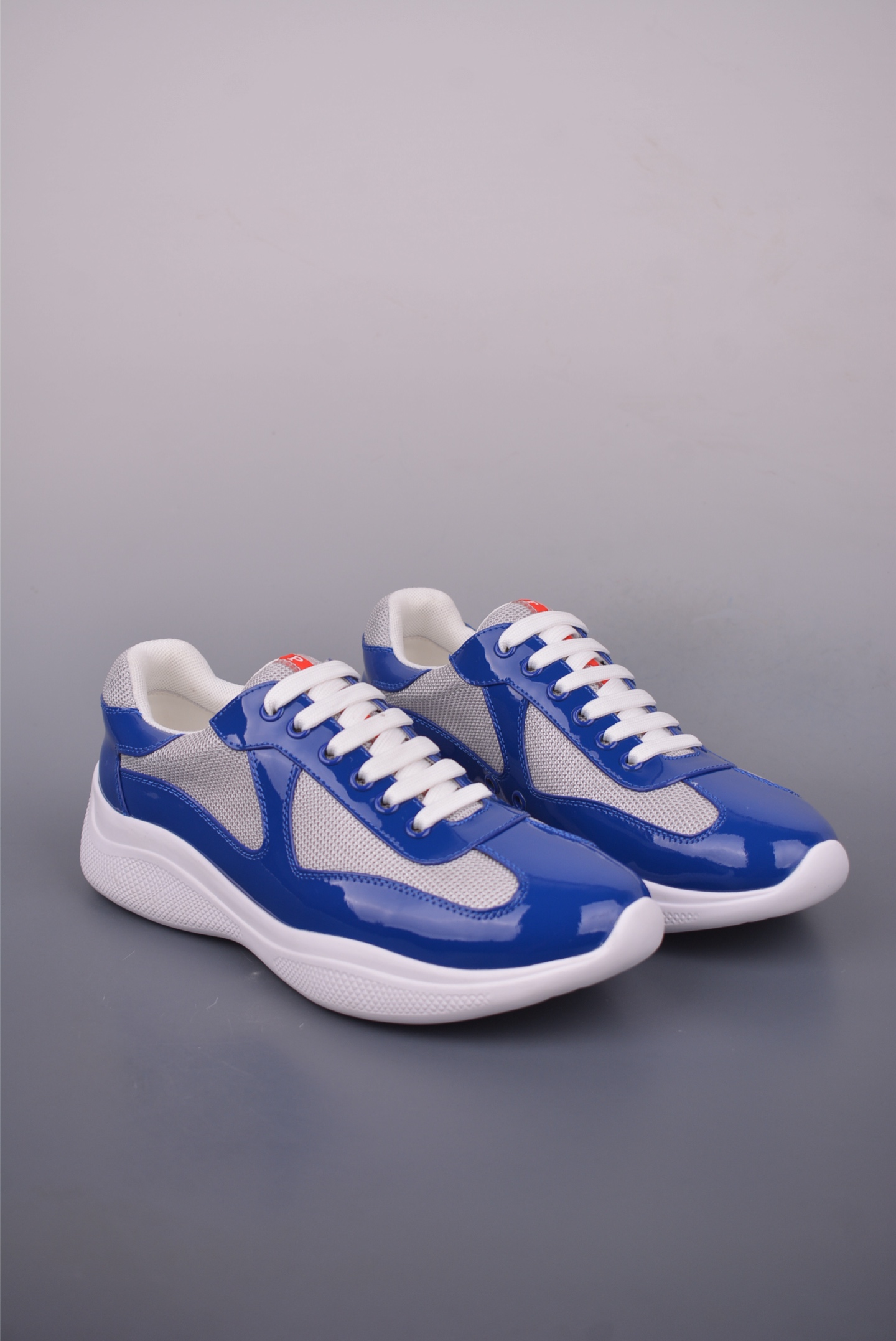 Prada Trainer Sneakers in Blue Leather and Mesh with White Rubber Sole 2 i1750031213361 3660 0 0