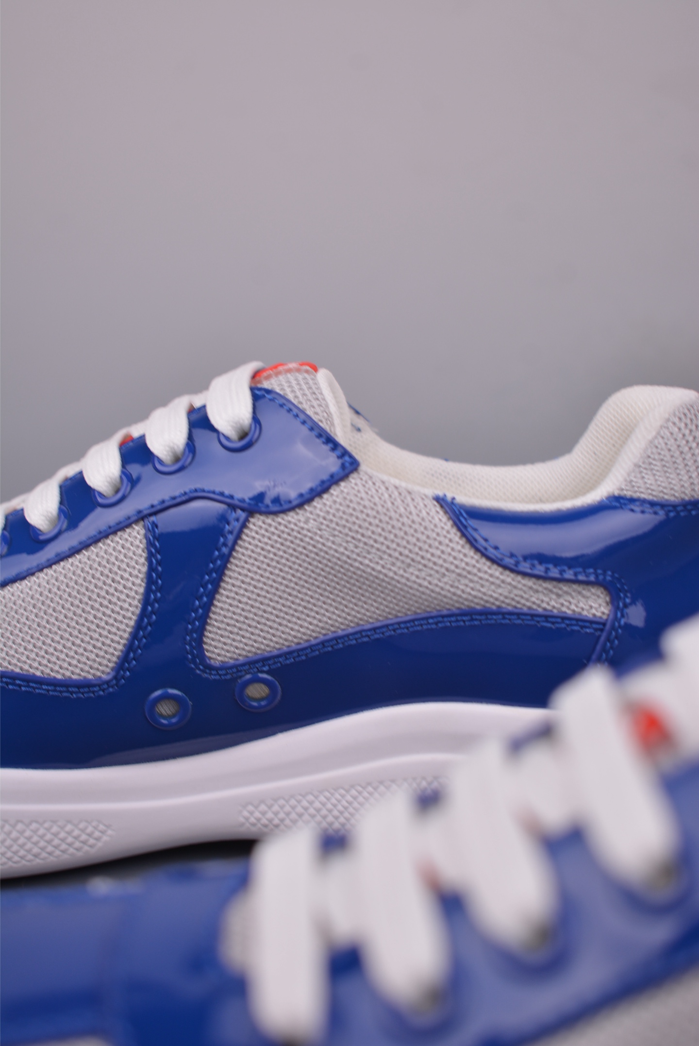 Prada Trainer Sneakers in Blue Leather and Mesh with White Rubber Sole 9 i1750031217934 6208 0 7