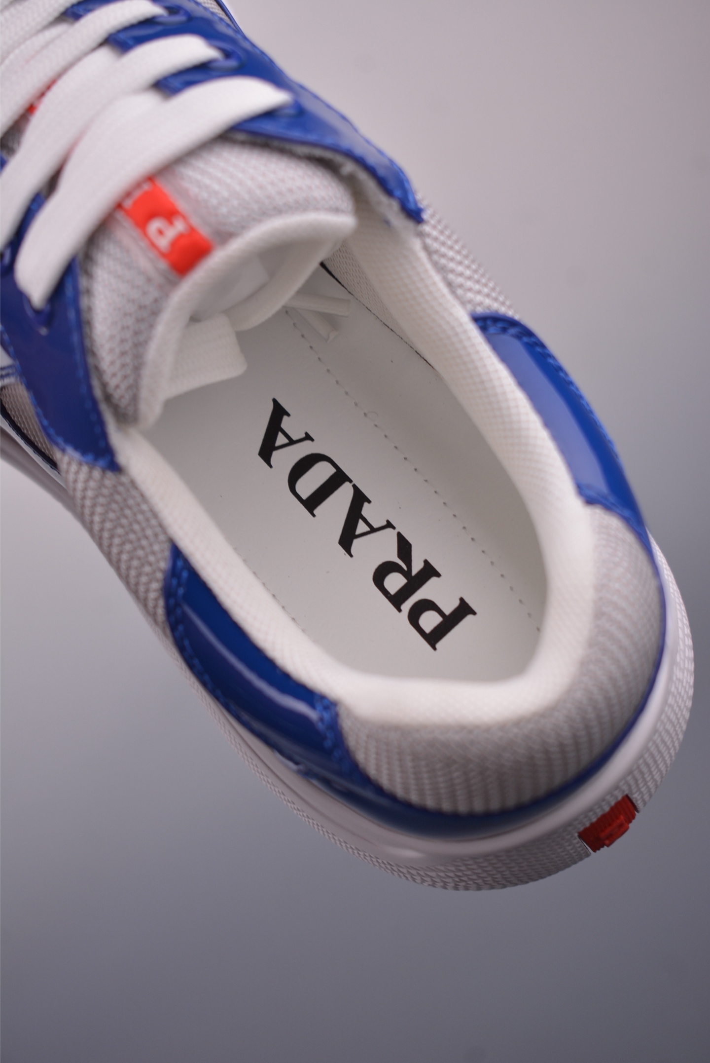 Prada Trainer Sneakers in Blue Leather and Mesh with White Rubber Sole 10 i1750031218022 4544 0 8