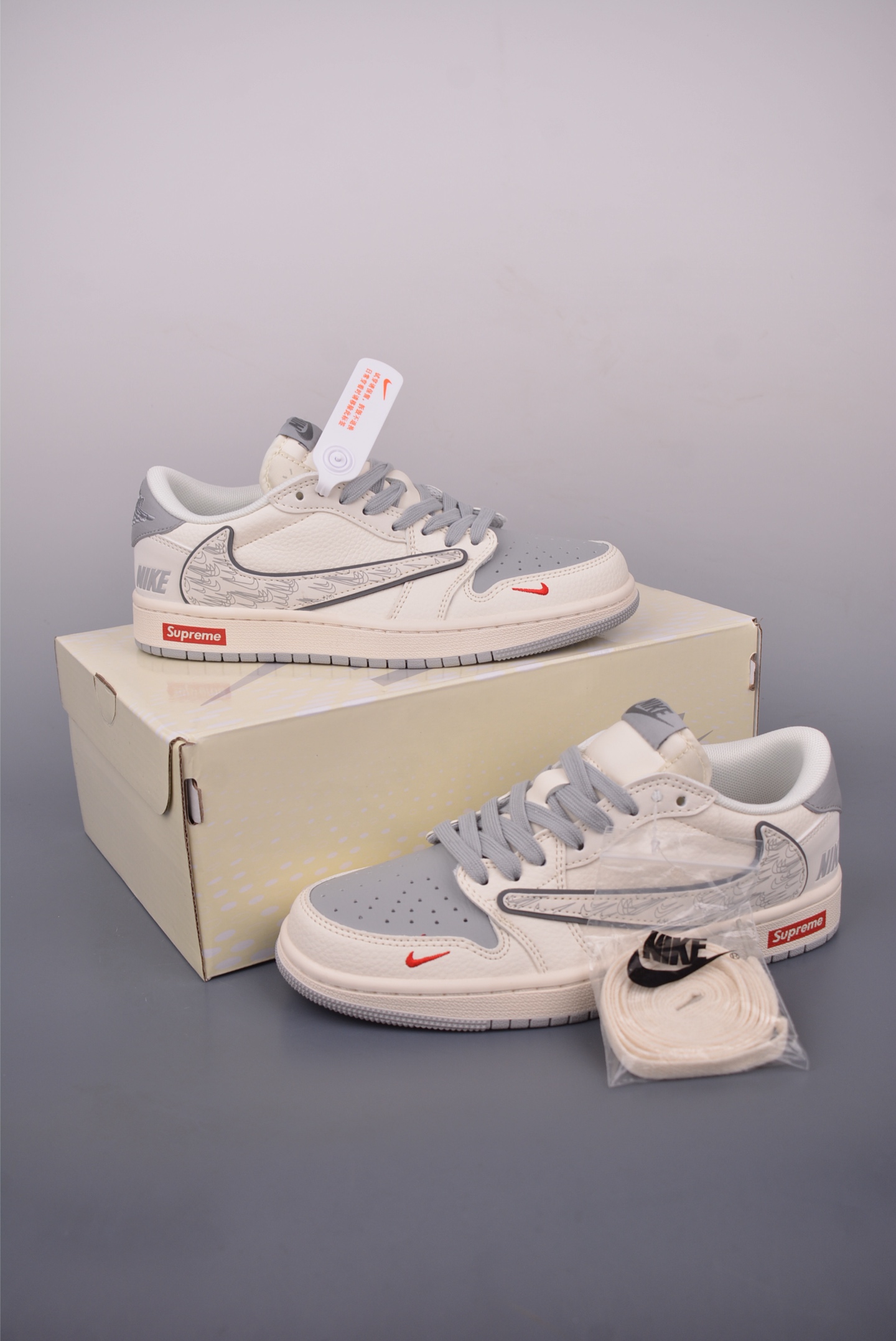 Fragment x Travis Scott x Supreme Air Jordan 1 Low 三方联名倒钩 XS7069-596
