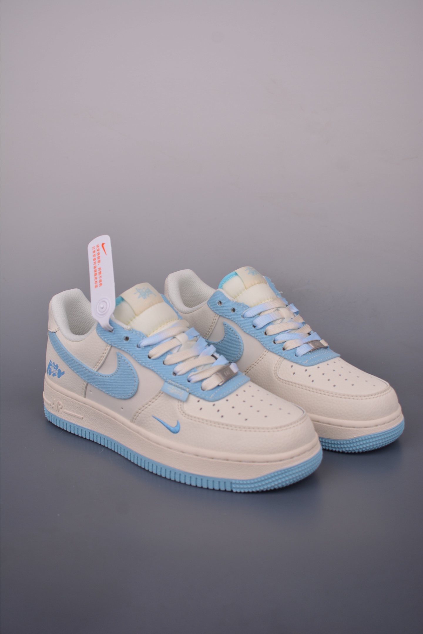 Nike Air Force 1 Low Stussy Cream Blue,Honeycomb Cushion,Men's/Women's Sizes 1 i1750289279275 9134 0 0