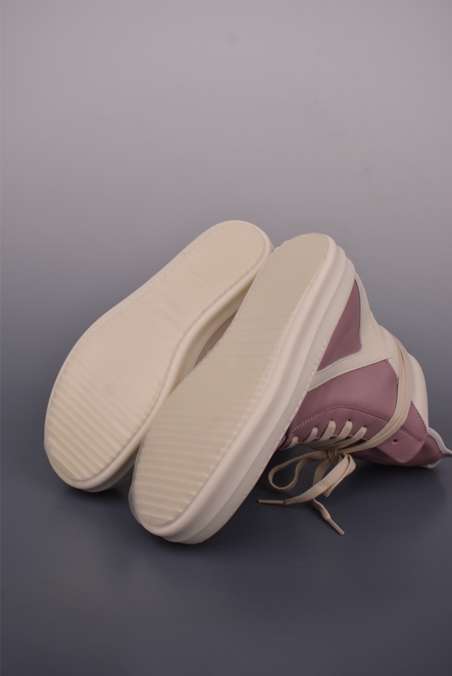 Rick Owens Pink Leather High-Top Sneakers with Signature Design and Thick Sole 3 i1750289923908 4782 0 2