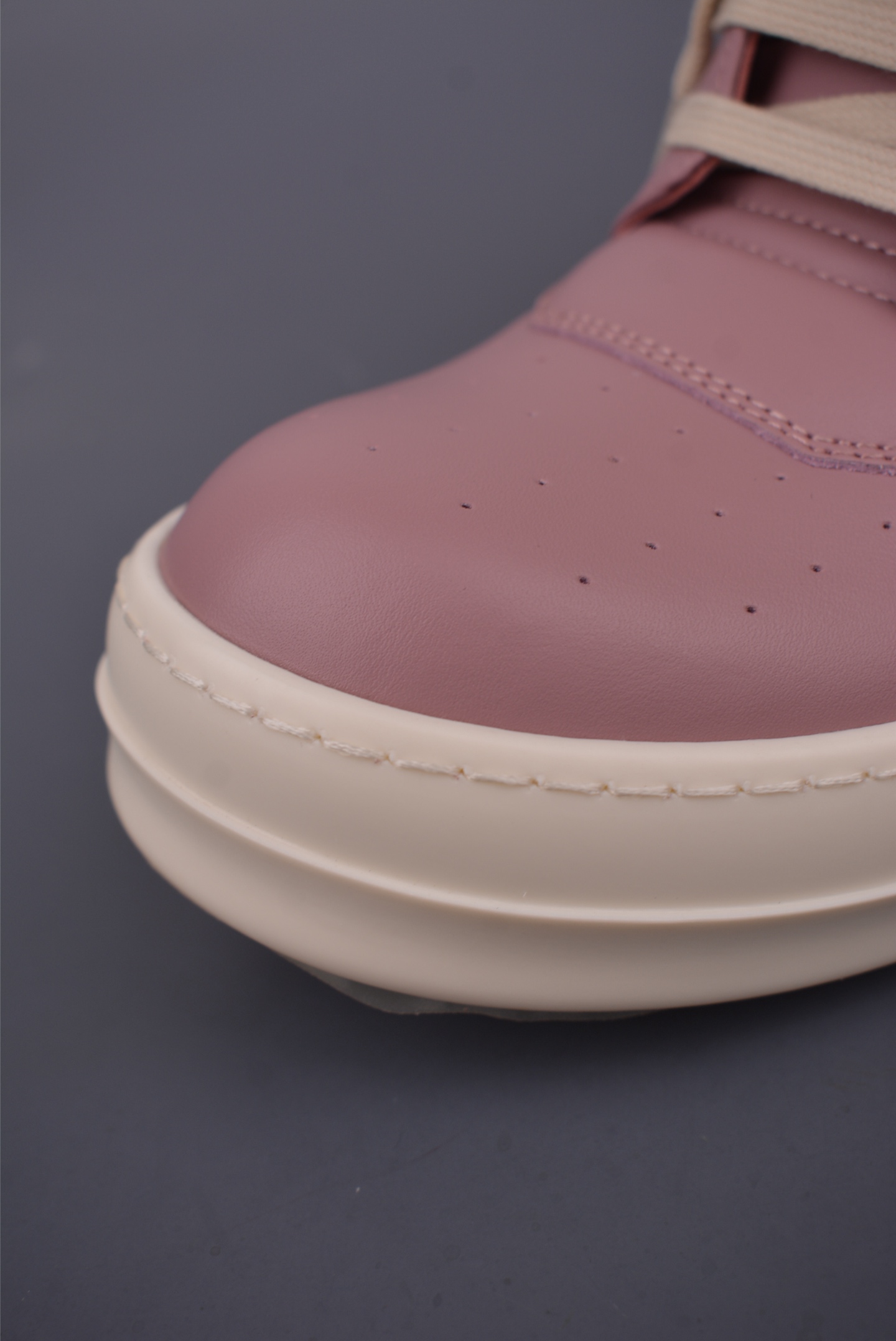 Rick Owens Pink Leather High-Top Sneakers with Signature Design and Thick Sole 6 i1750289928560 4170 0 5