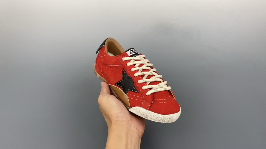 Golden Goose True Star Red Suede Sneakers with Black Star Patch 14 Golden Goose True Star Red Suede Sneakers with Black Star Patch