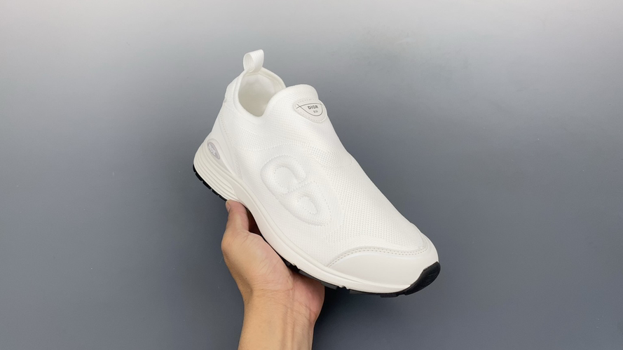 Dior B30 White Knit Slip-On Sneakers - Casual & Fashionable Sport Shoes