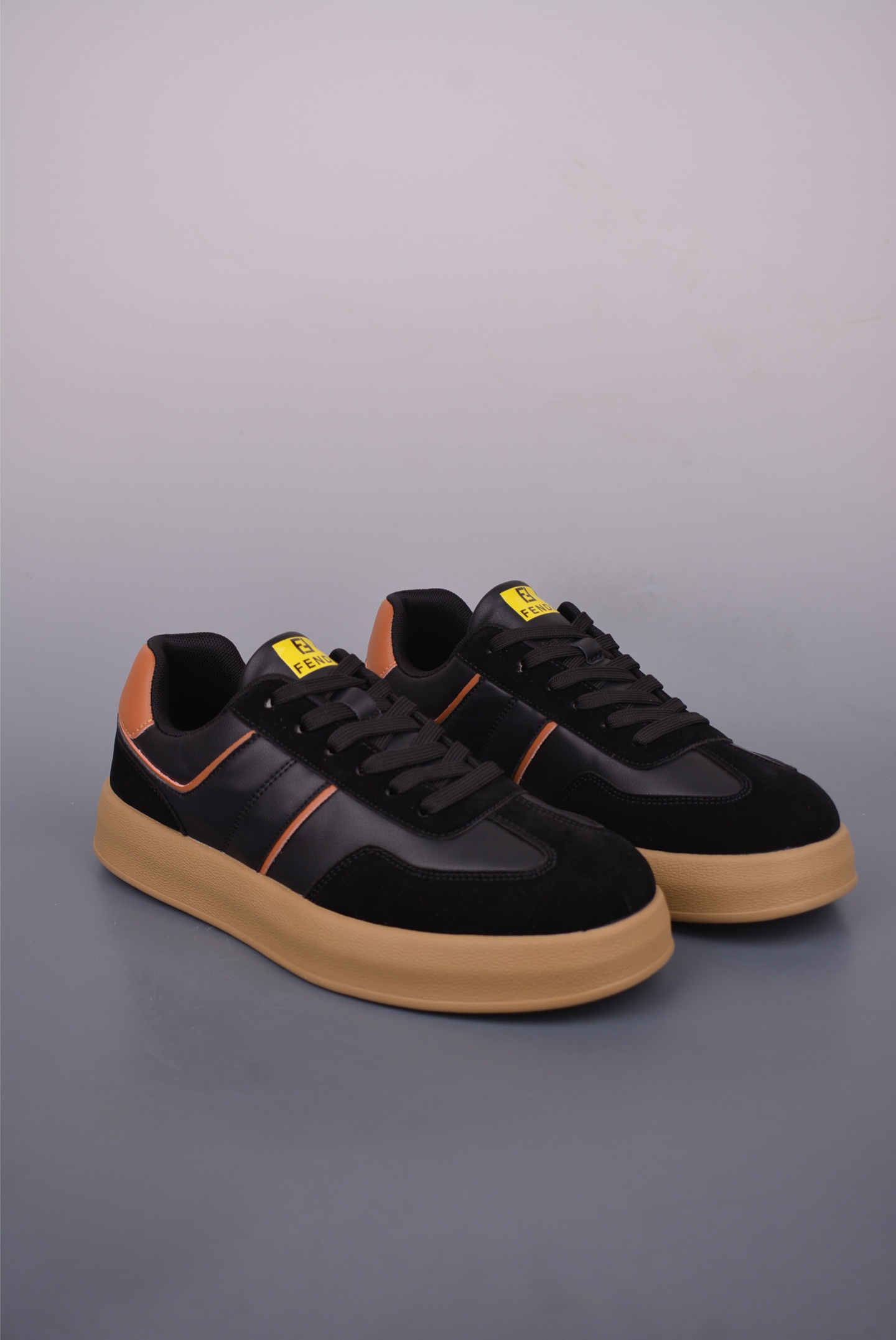 Fendi Men's Black Leather Low-Top Sneakers Lace-up Casual Shoes Size 39-44 1 i1750460229954 1164 0 0