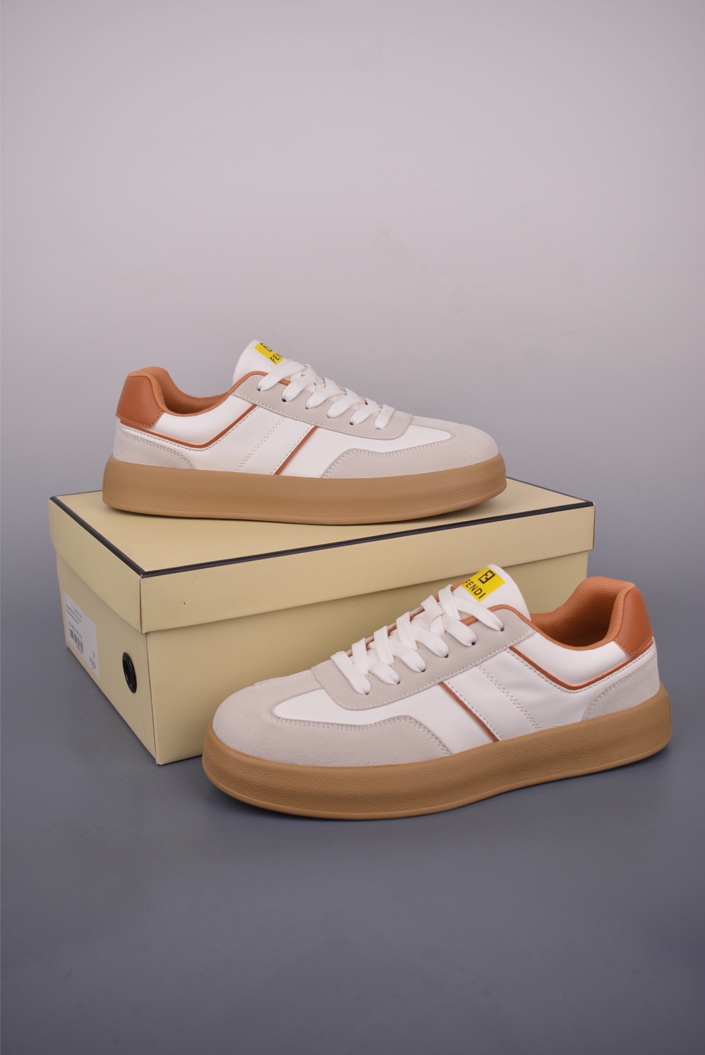 Fendi Men's Low-Top Leather Sneakers, Casual Fashion Shoes, Size 39-44 1 i1750460244381 6327 0 0