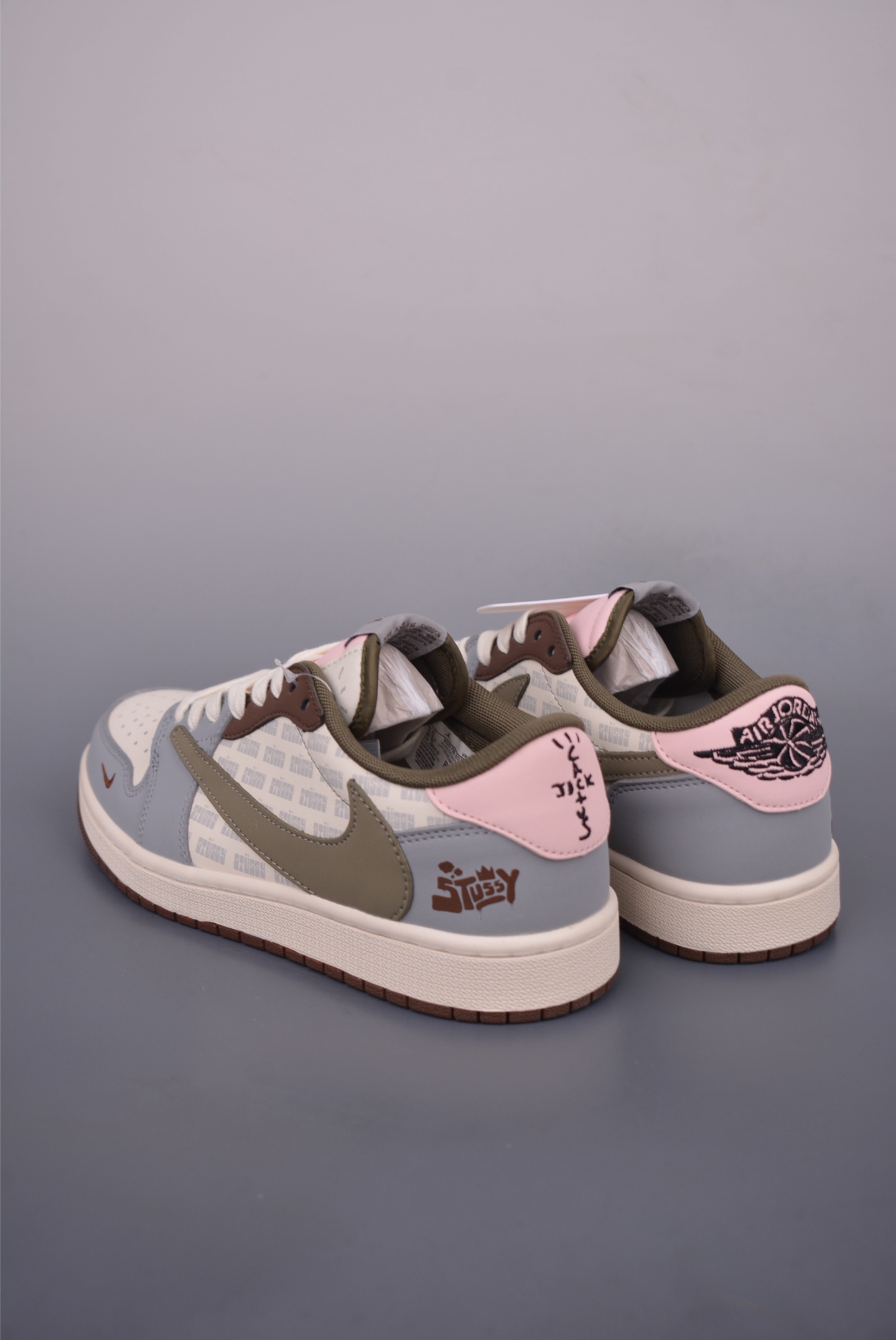 260 Fragment x Travis Scott x Stussy Air Jordan 1 Low 三方联名倒钩 XD0798-303
