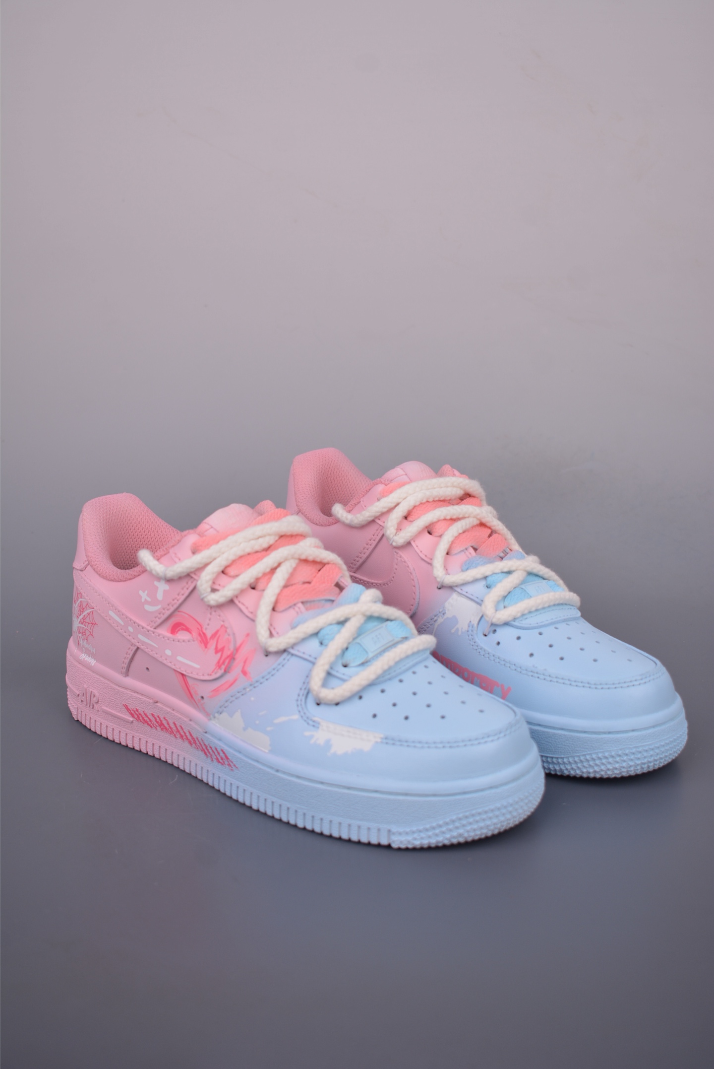 Nike Air Force 1 Low Pink Blue Spider Heart Shoes - Authentic Style 1 i1750716245154 833 0 0
