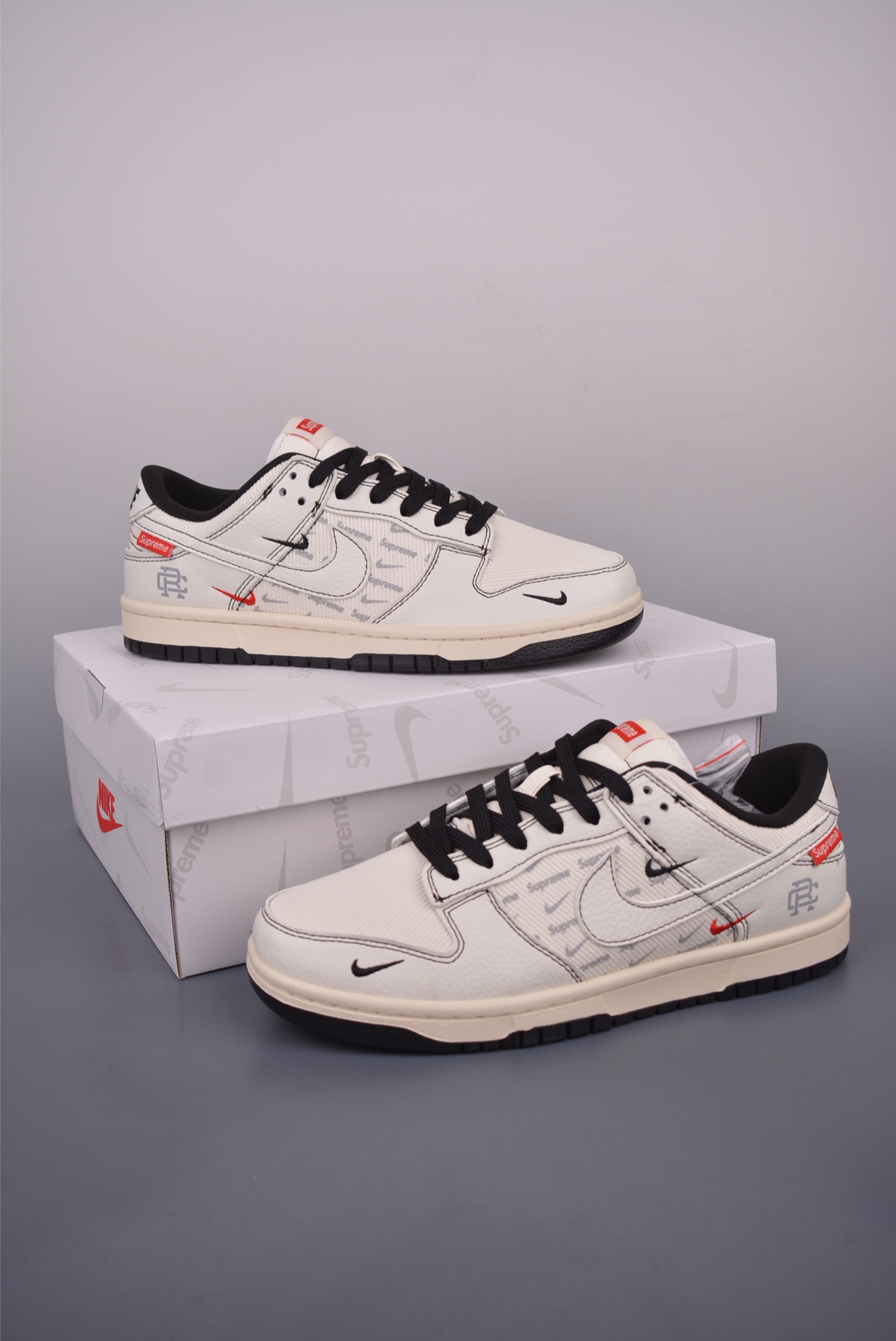 Nike SB Dunk Low Supreme Collab White Leather Sneakers, Size 36-45 5 i1750717828449 3405 0 4