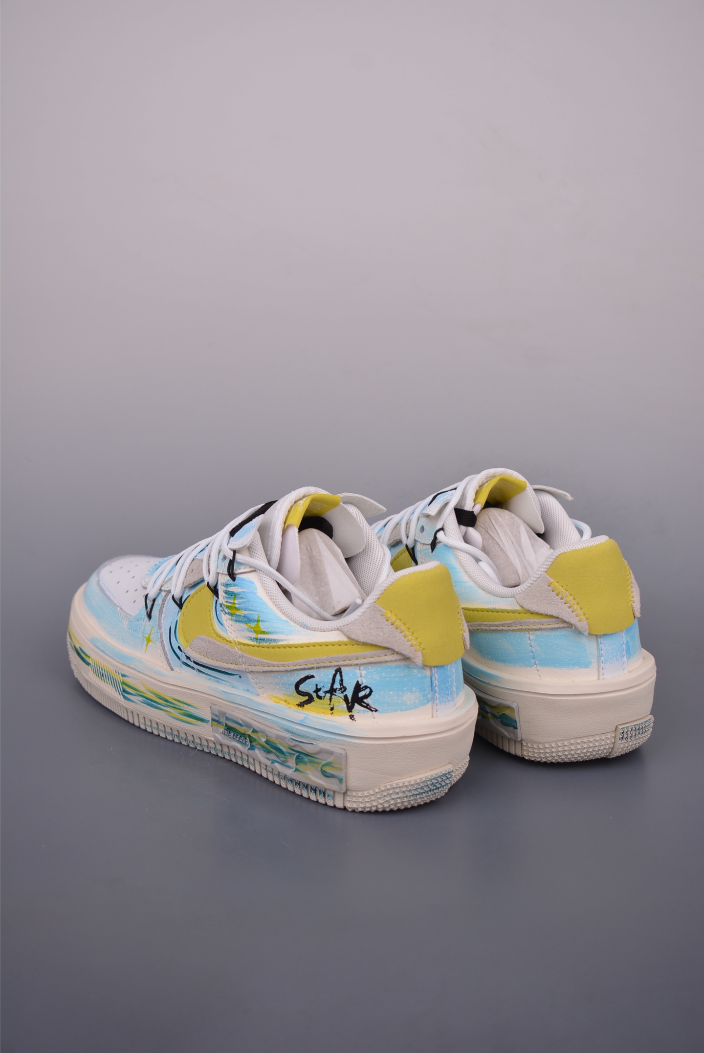 Nike Air Force 1 Low Yellow/Blue Graffiti Sneakers - Original Design 3 i1750797260759 6336 0 1