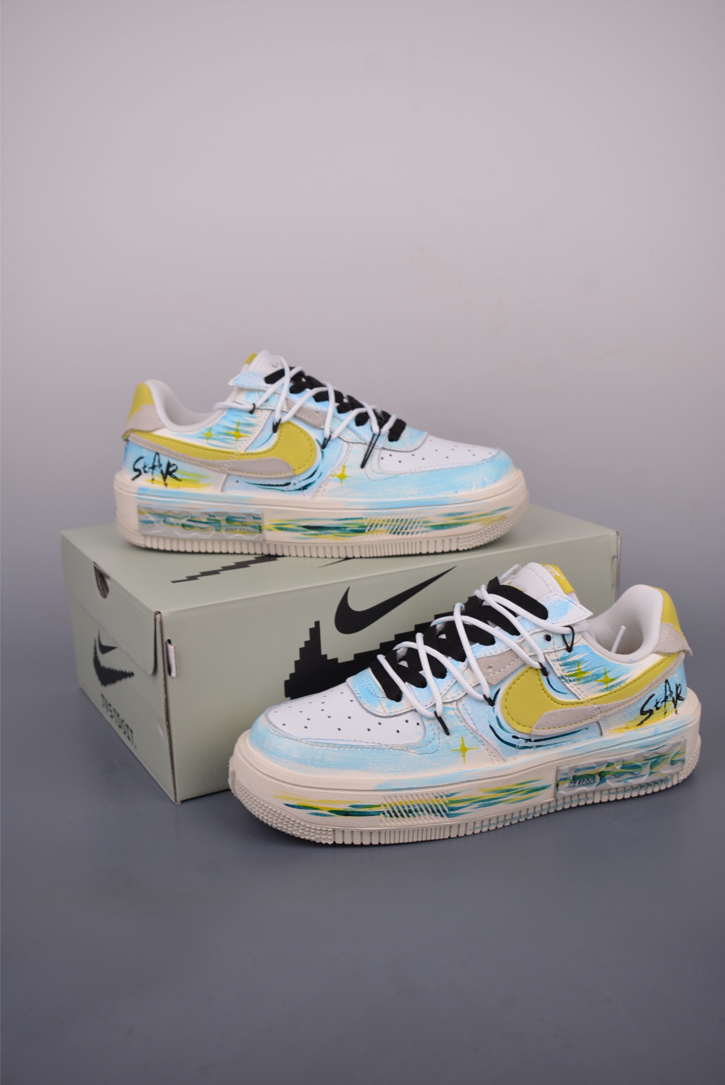 Nike Air Force 1 Low Yellow/Blue Graffiti Sneakers - Original Design 6 i1750797263593 6533 0 4