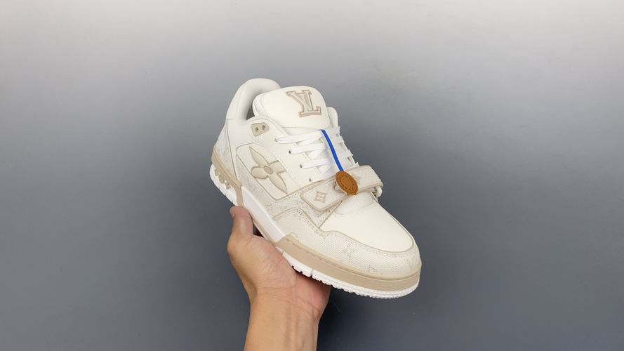 Louis Vuitton Trainer Low-Top Sneakers - Beige Monogram, Casual Style