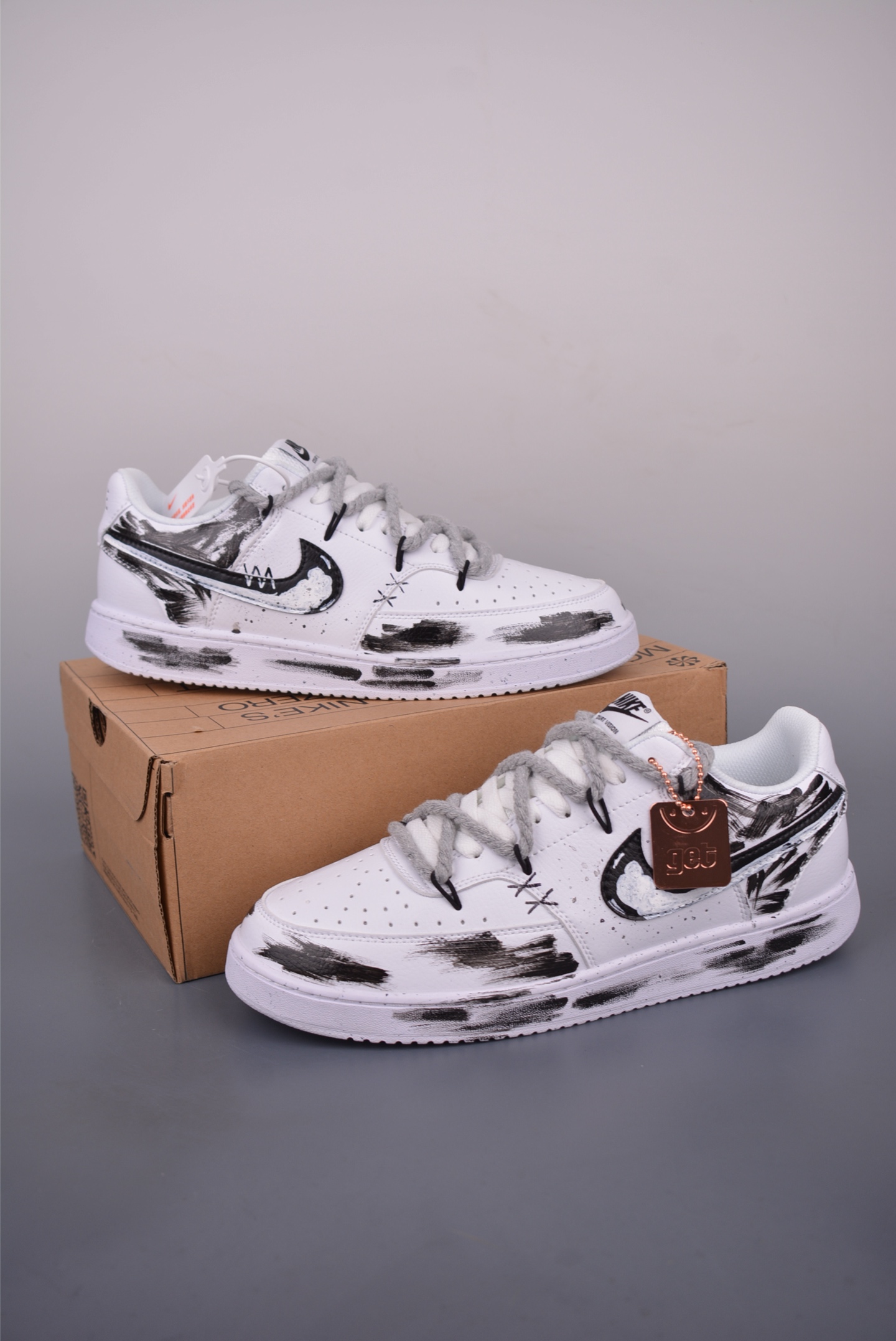 Nike Court Vision Low Hand-Painted Graffiti Sneakers - Comfortable and Stylish 5 i1751060039791 9412 0 4