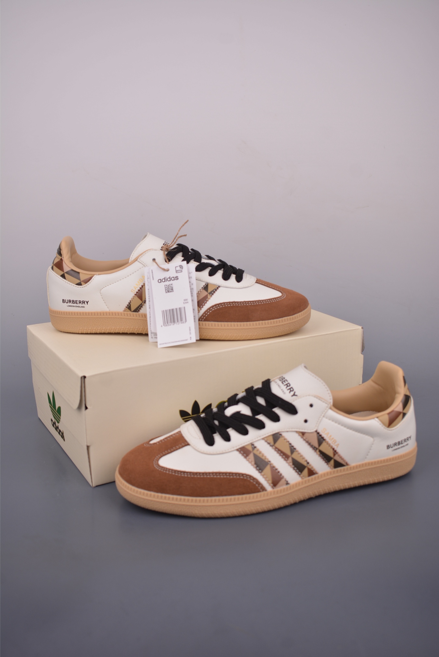 Adidas Samba OG DIY X Burberry Vintage Sneakers, Leather Upper, OrthoLite Sockliner 1 i1751060553481 715 0 4