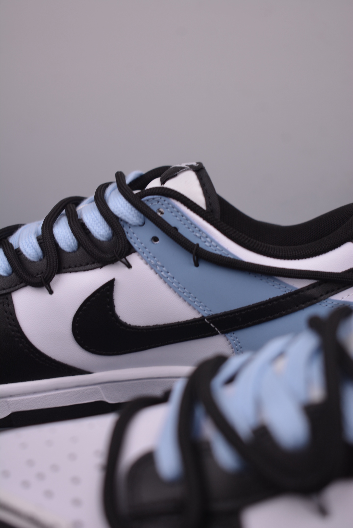 Nike SB Dunk Low Black White Blue with Embossed Design and Drawstring Laces 9 i1751149558752 330 0 7